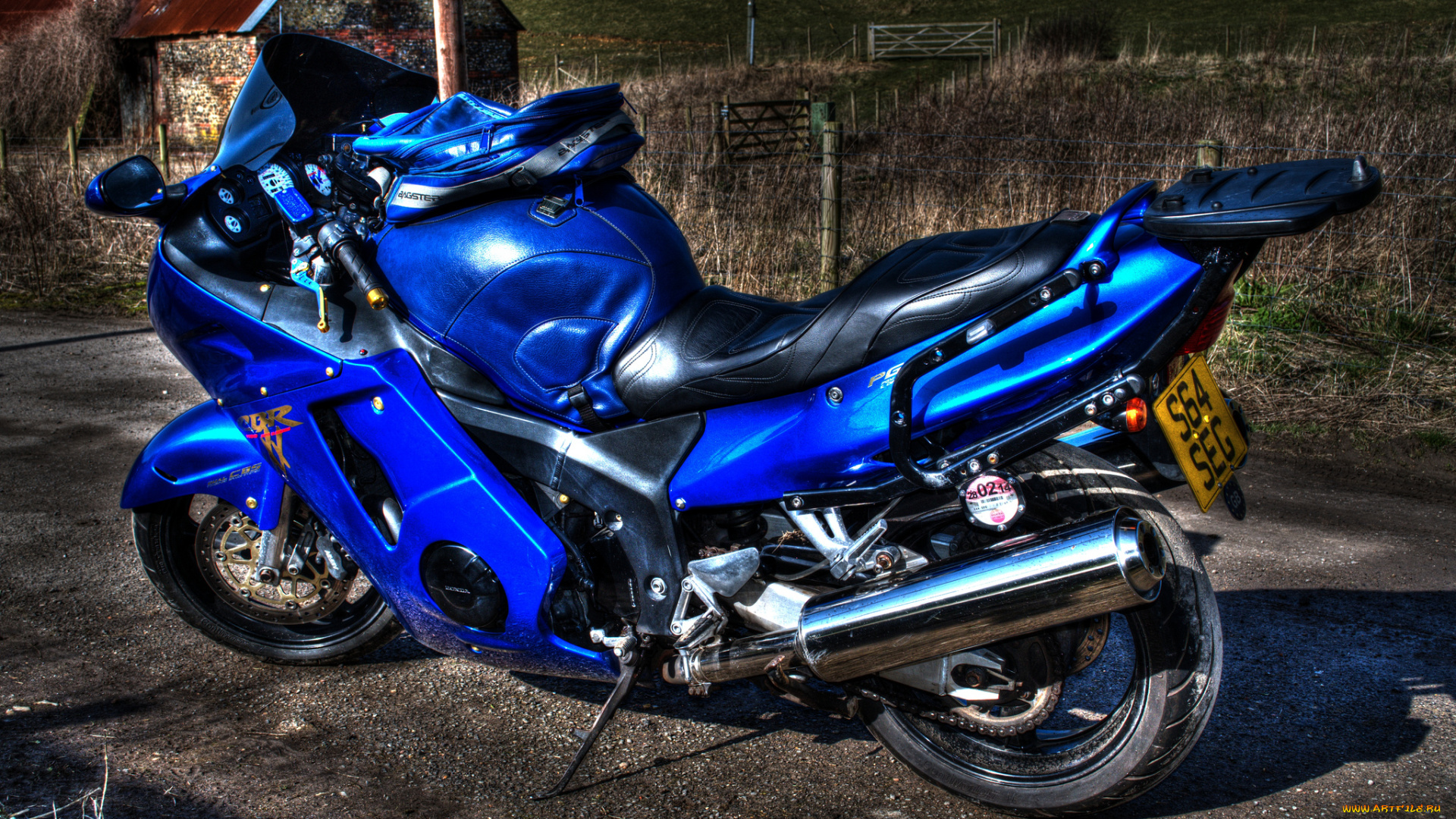 мотоциклы, honda, байк, дорога, синий