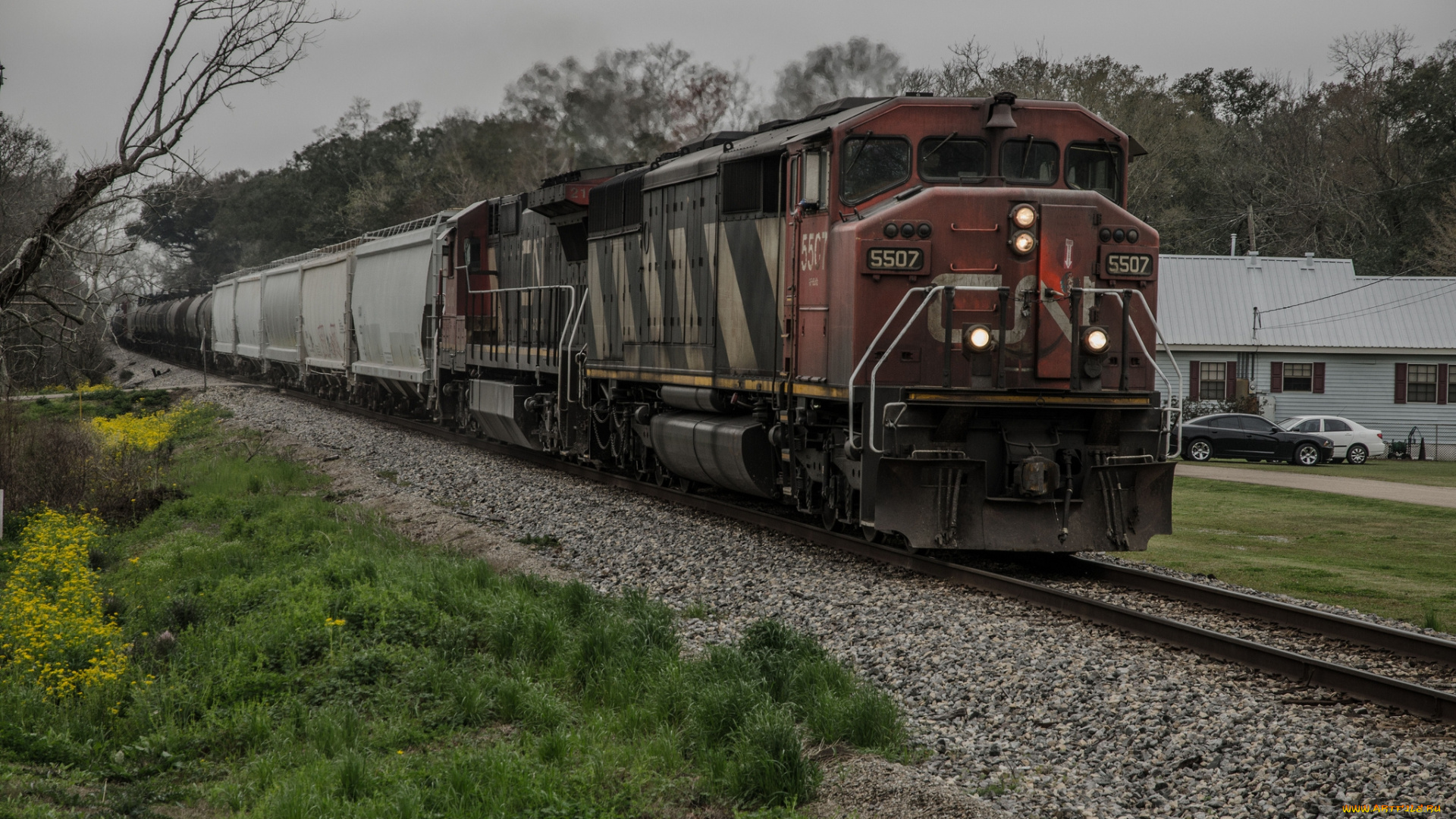 техника, поезда, локомотив, вагоны, железная, дорога