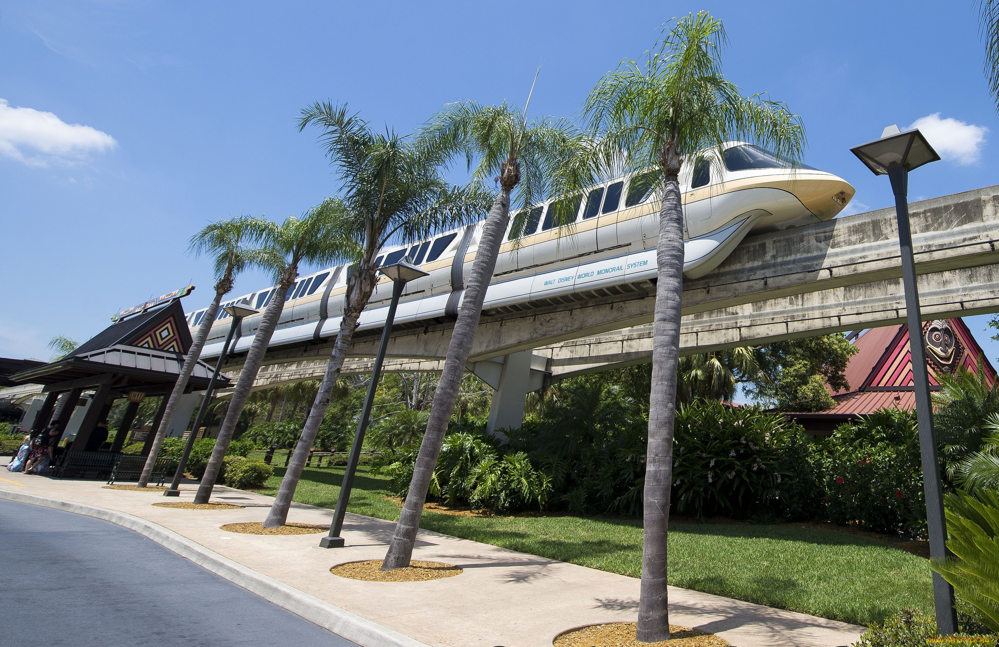 техника, поезда, поезд, эстакада, монорельс