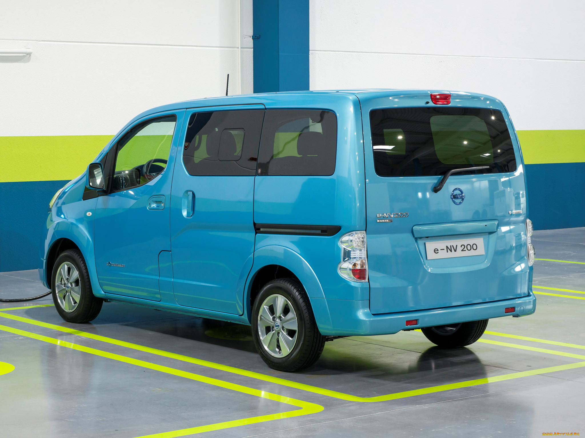 автомобили, nissan, datsun, e-nv200, 2014, синий