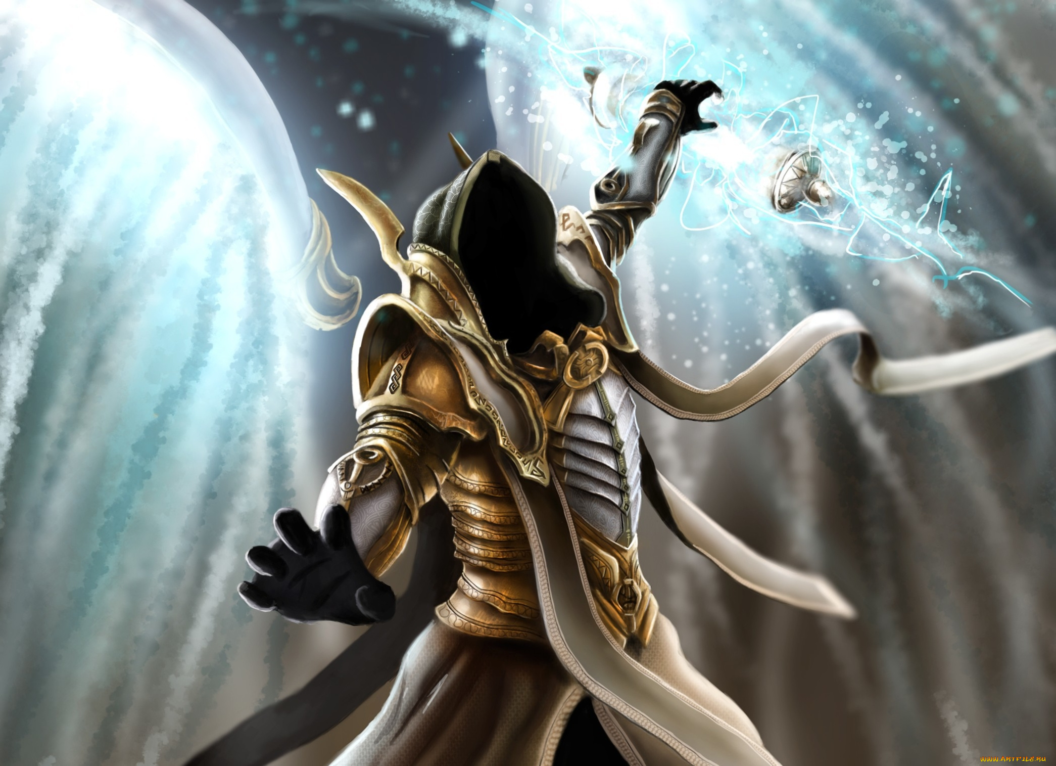 diablo, видео, игры, diablo, ii, archangel, of, fate, itherael, магия, капюшон, крылья