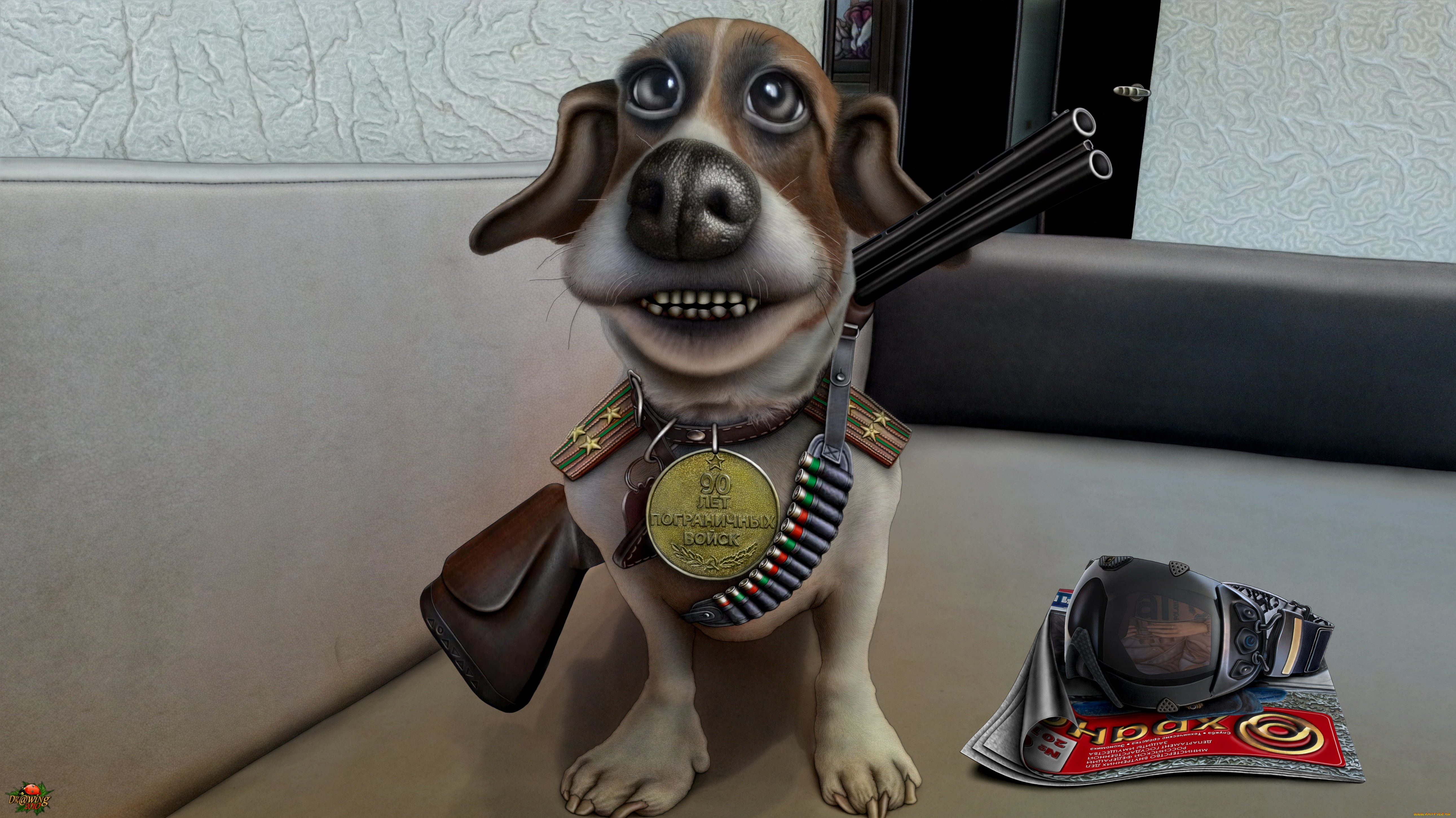 при, должности, юмор, и, приколы, собака, ружье, журнал