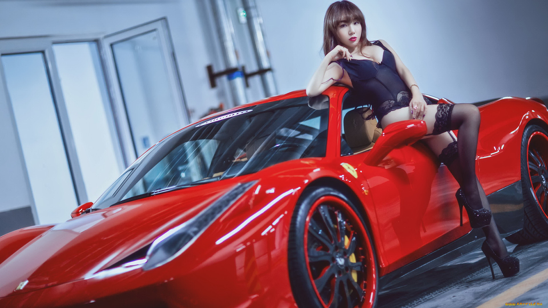 автомобили, -авто, с, девушками, азиатка, девушка, автомобиль, фон, взгляд
