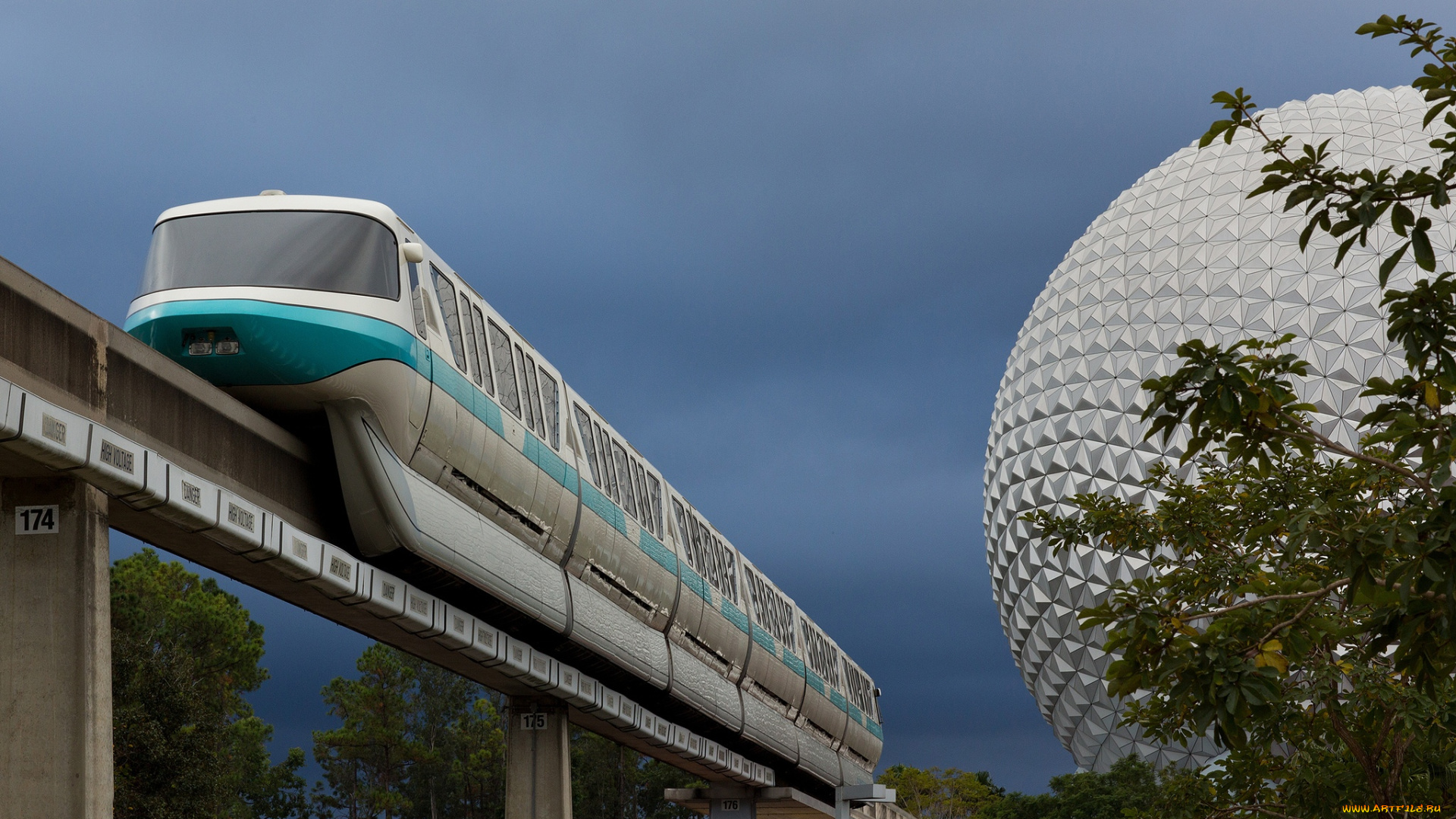 техника, другое, город, поезд, монорельс