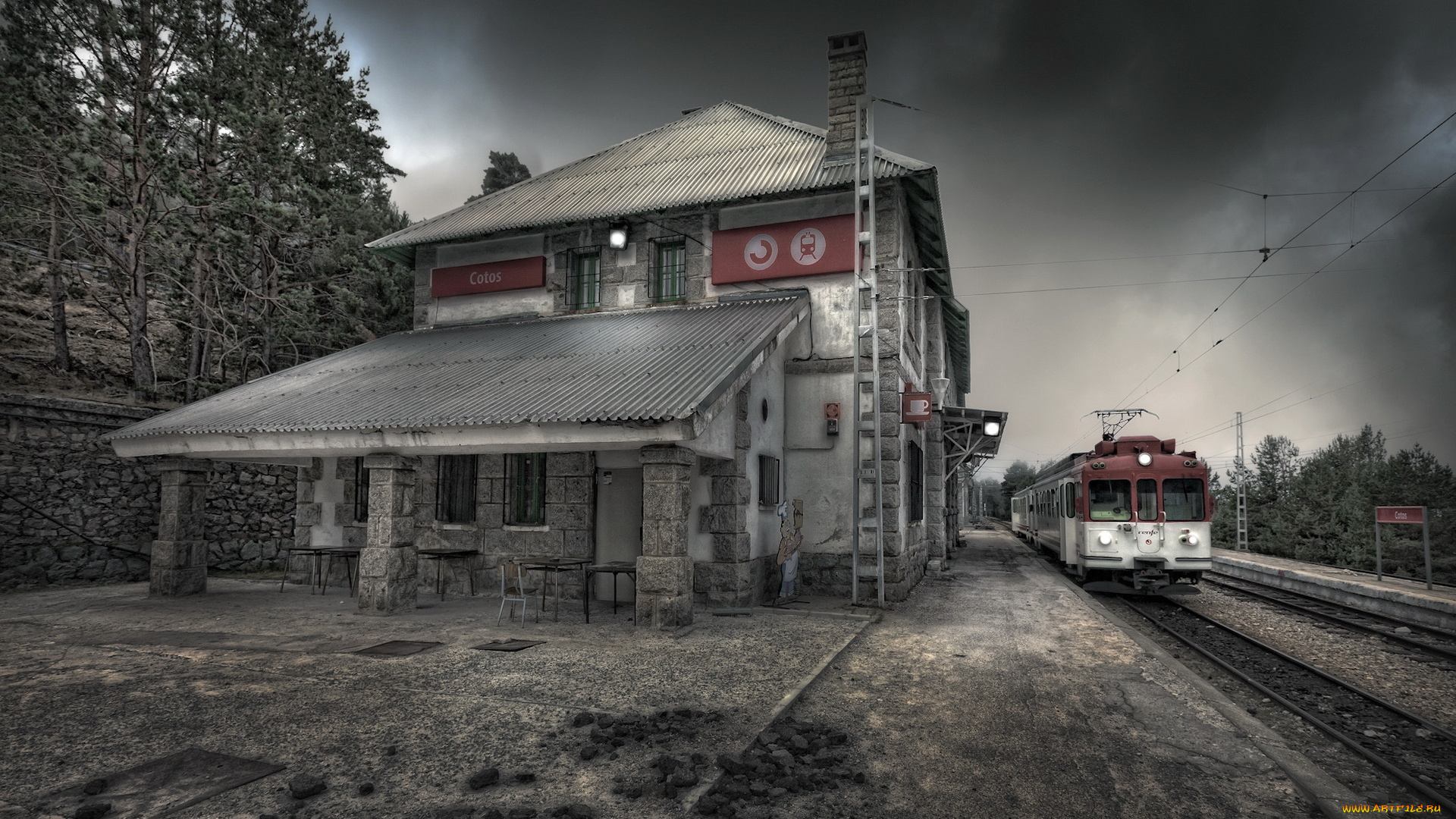 техника, электрички, здания, перрон, вокзал, поезд