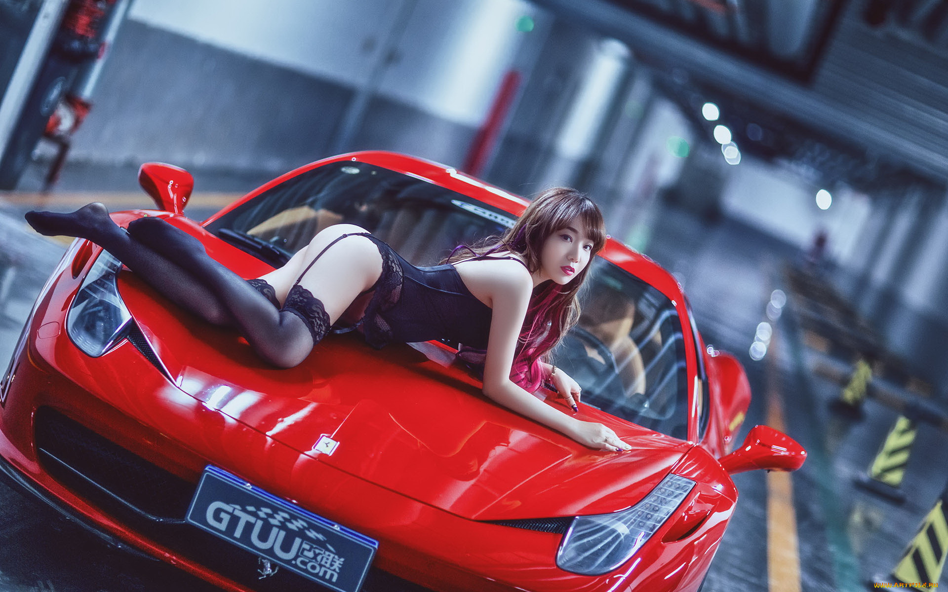 автомобили, -авто, с, девушками, азиатка, автомобиль, фон, взгляд, девушка