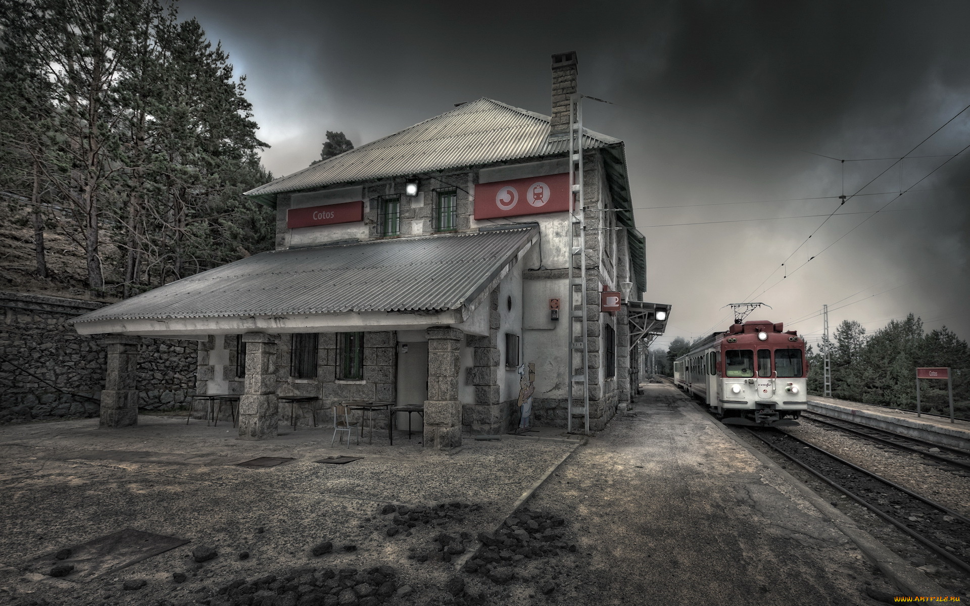 техника, электрички, здания, перрон, вокзал, поезд