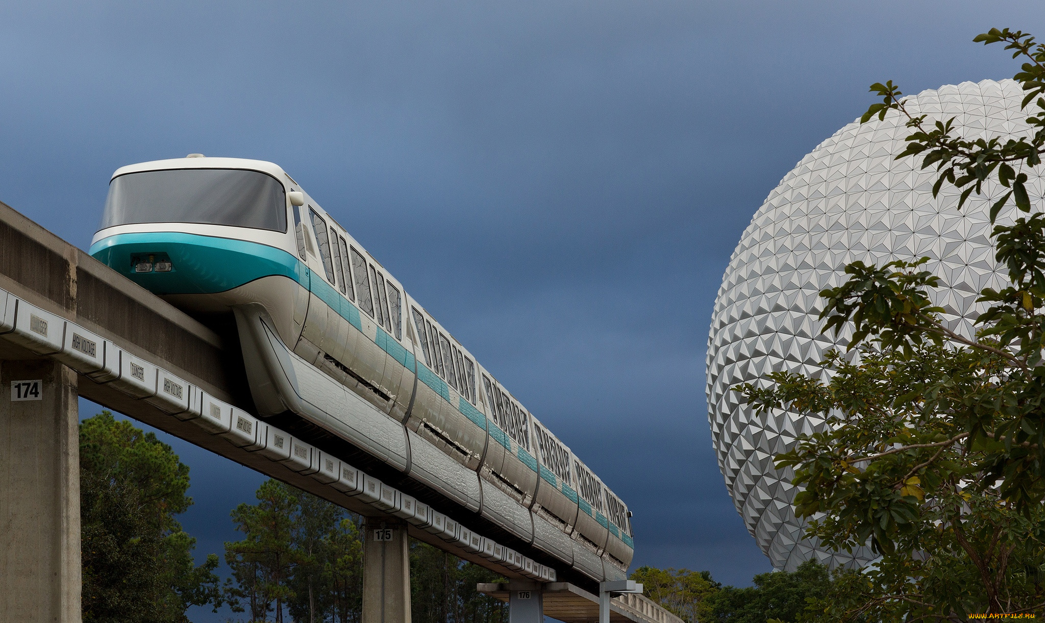 техника, другое, город, поезд, монорельс