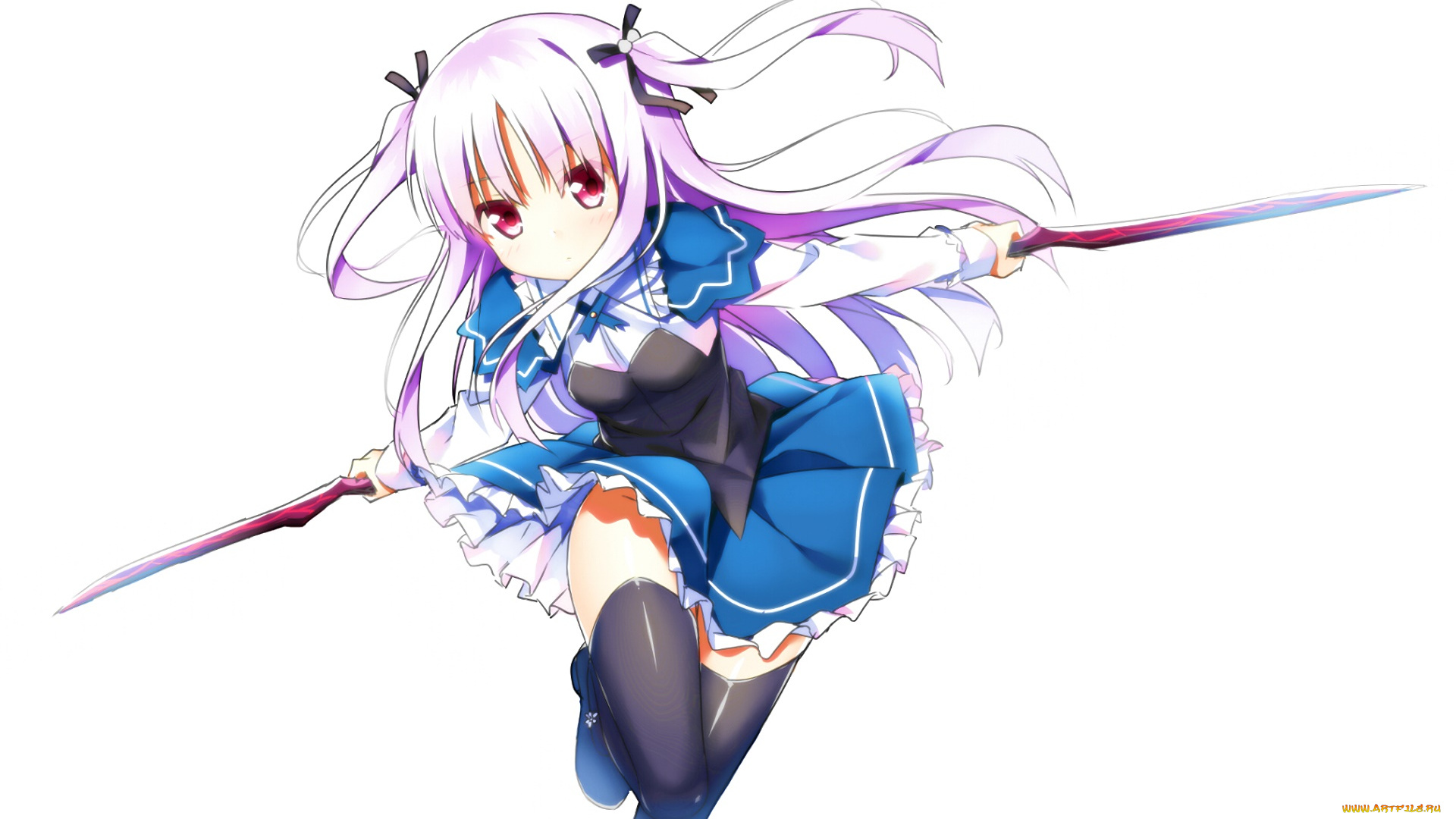 аниме, absolute, duo, девушка, взгляд, фон