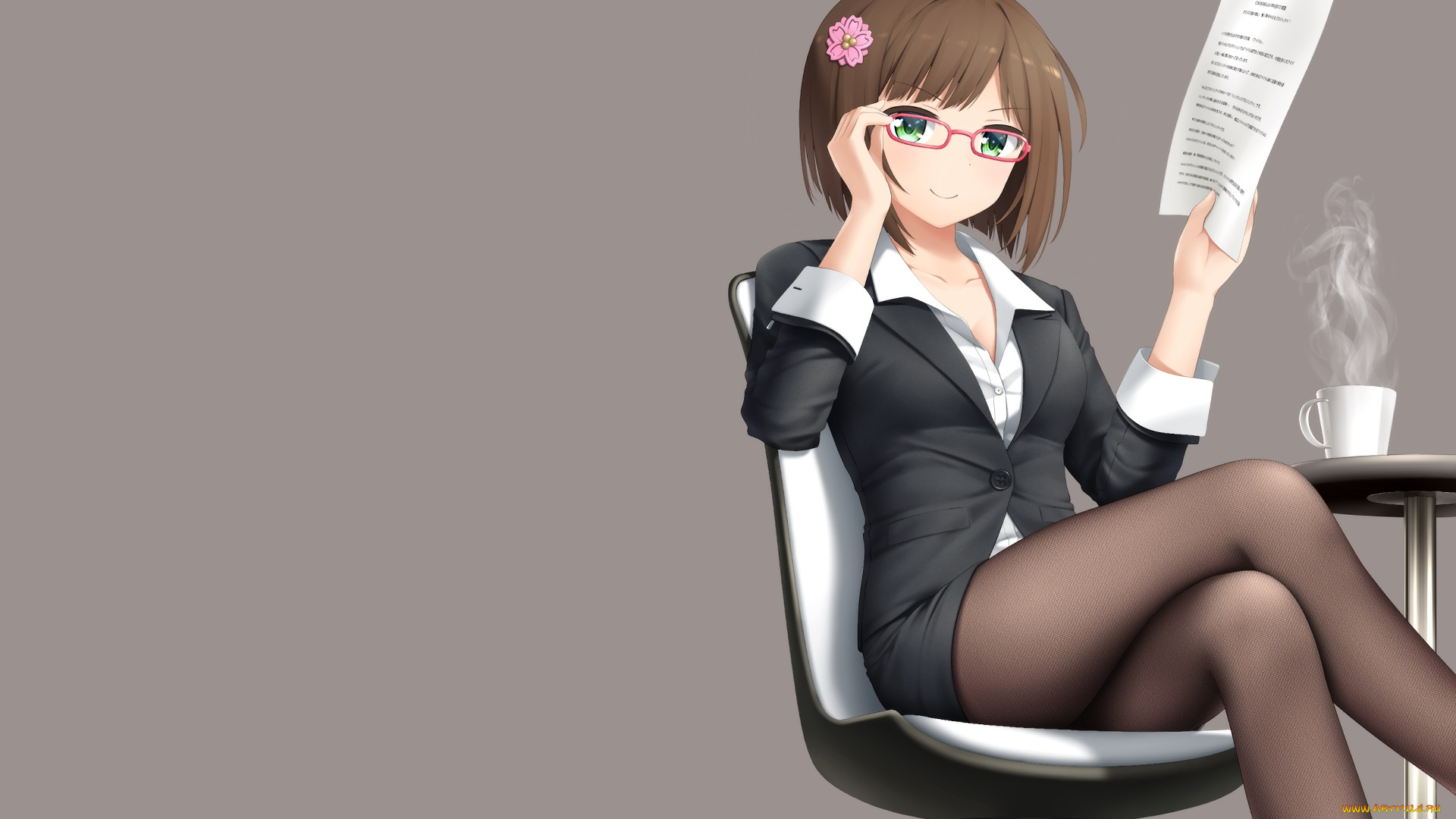 аниме, idolm@ster, девушка, взгляд, фон