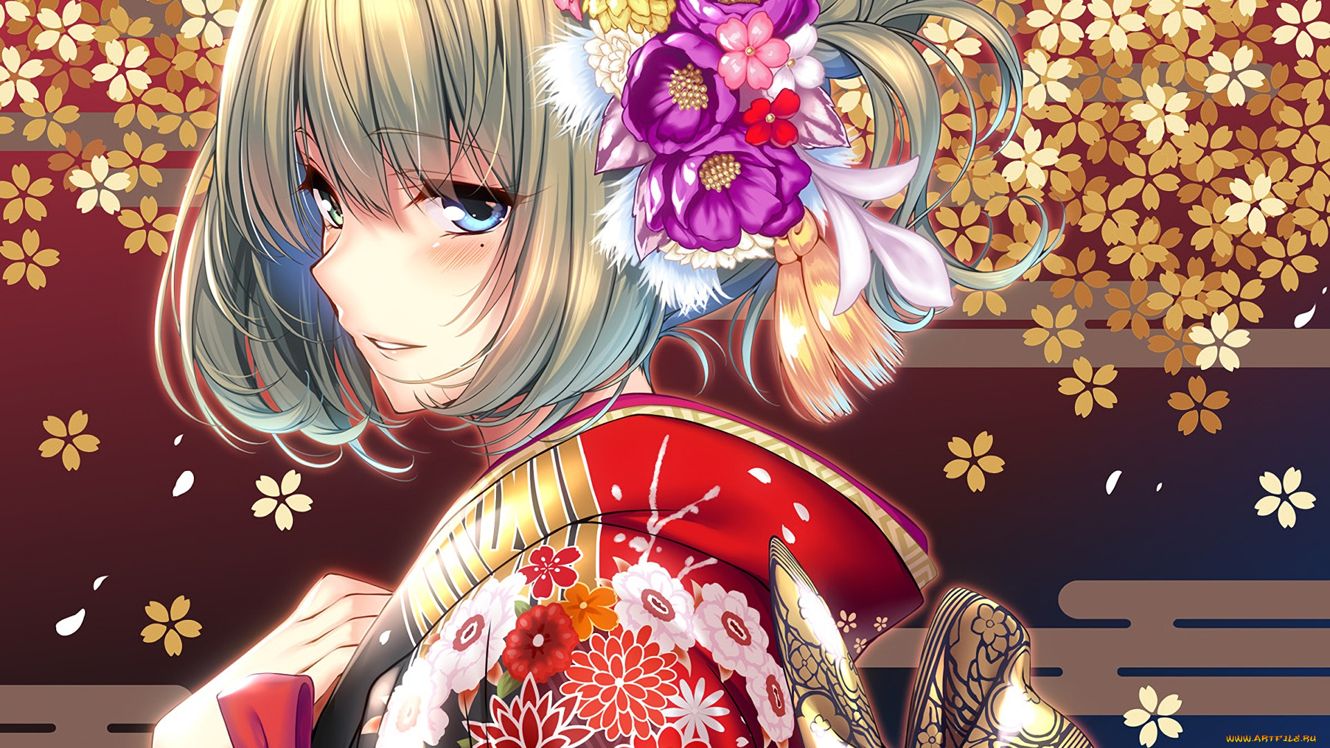 аниме, idolm@ster, девушка, взгляд, фон