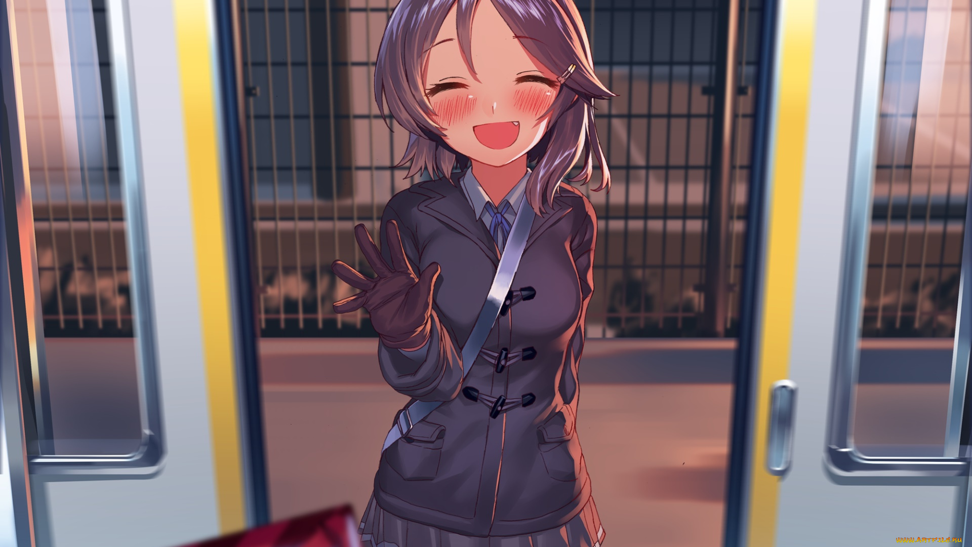 аниме, kantai, collection, девушка, взгляд, фон