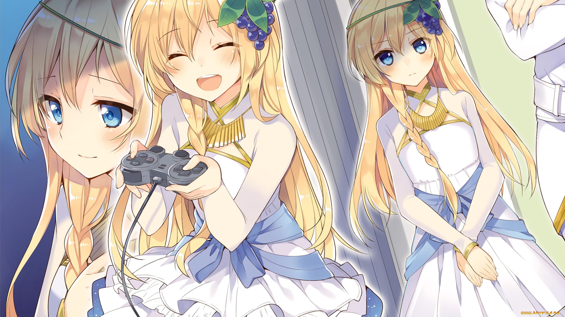 аниме, kono, subarashii, sekai, ni, shukufuku, wo, девушки, взгляд, фон