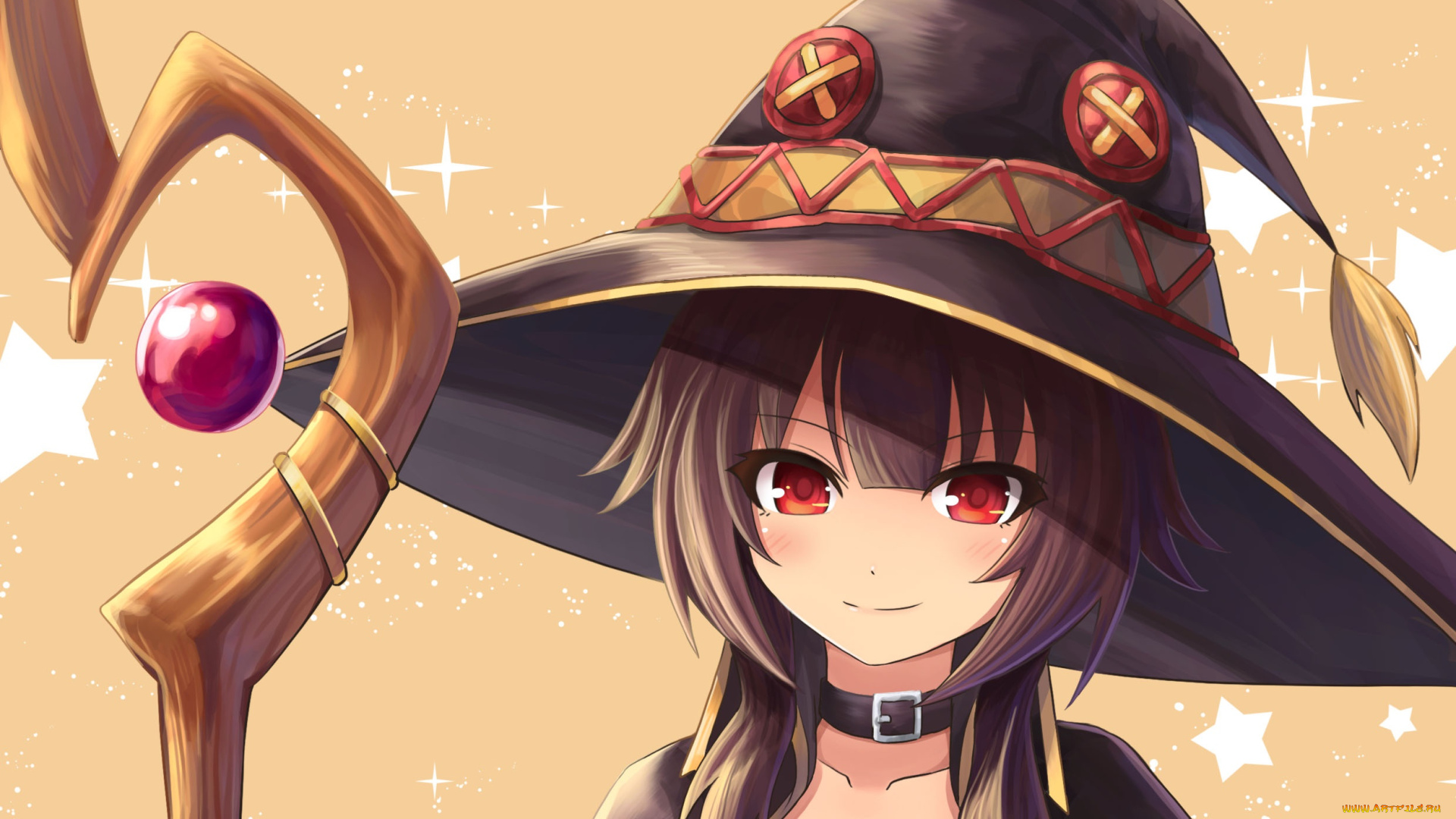 аниме, kono, subarashii, sekai, ni, shukufuku, wo, девушка, взгляд, фон