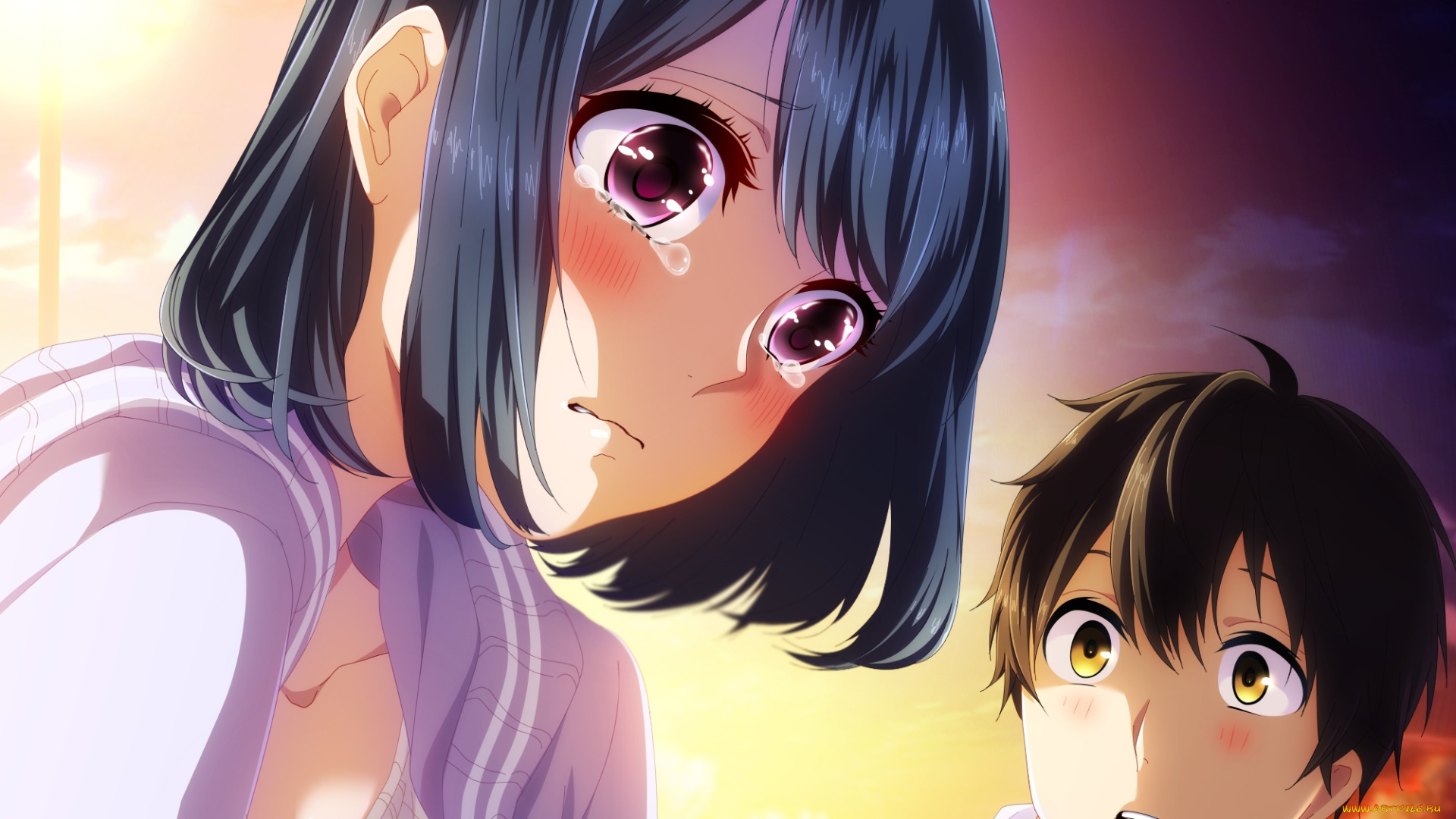 аниме, love, live, , school, idol, project, фон, взгляд, девушка