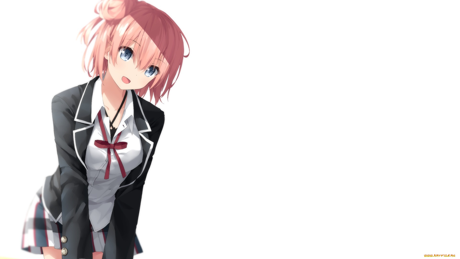 аниме, oregairu, девушка, взгляд, фон