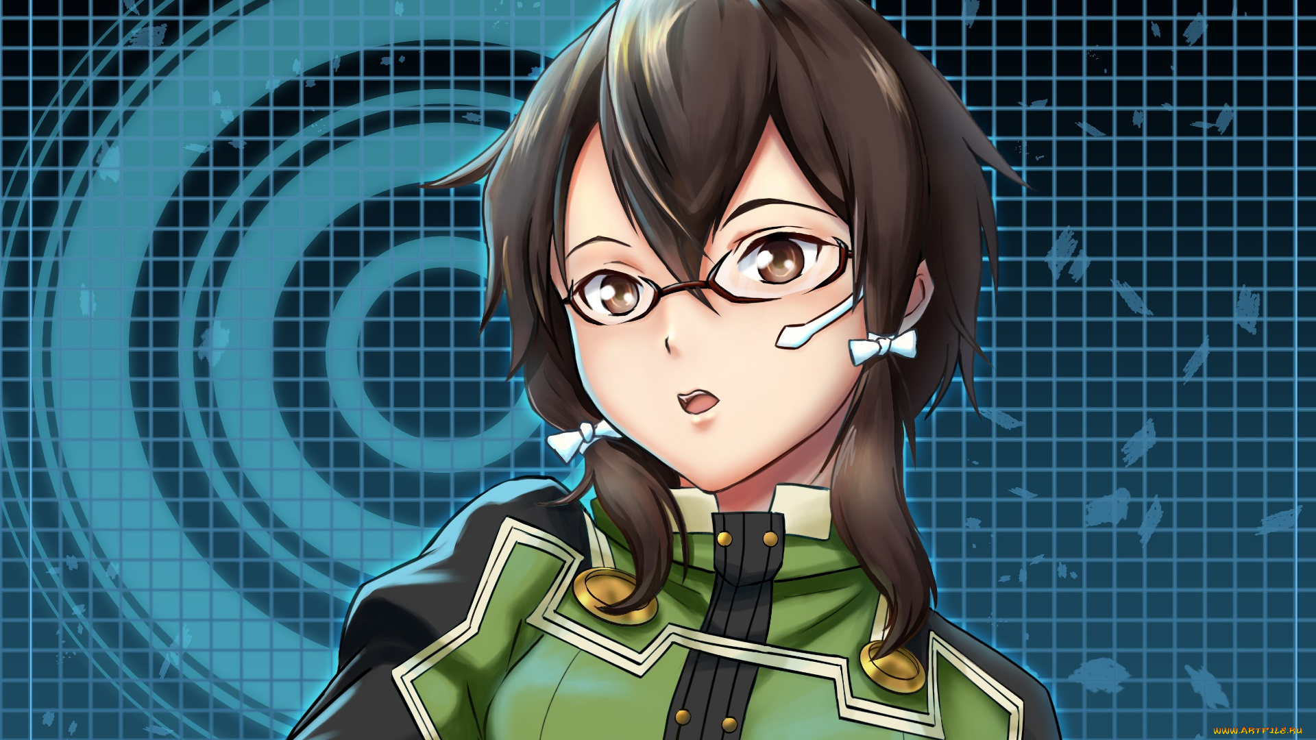 аниме, sword, art, online, девушка, взгляд, фон