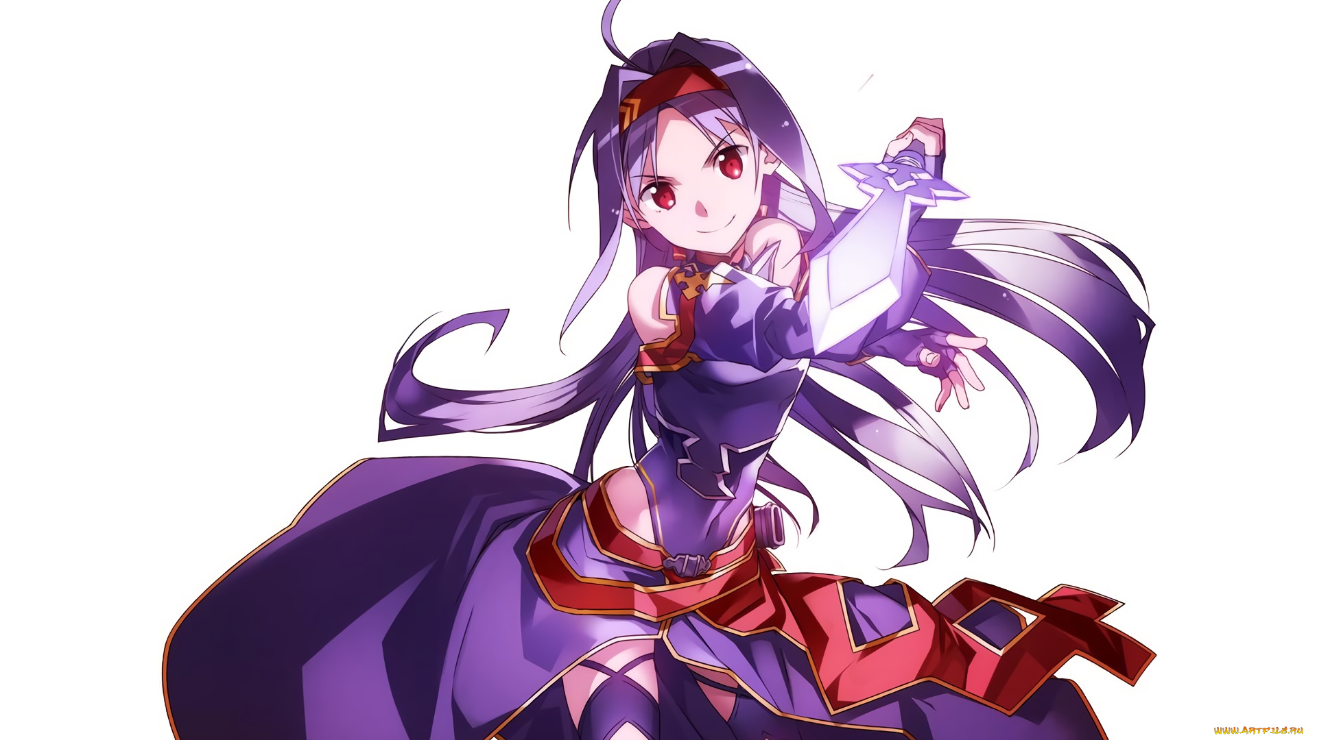 аниме, sword, art, online, девушка, взгляд, фон