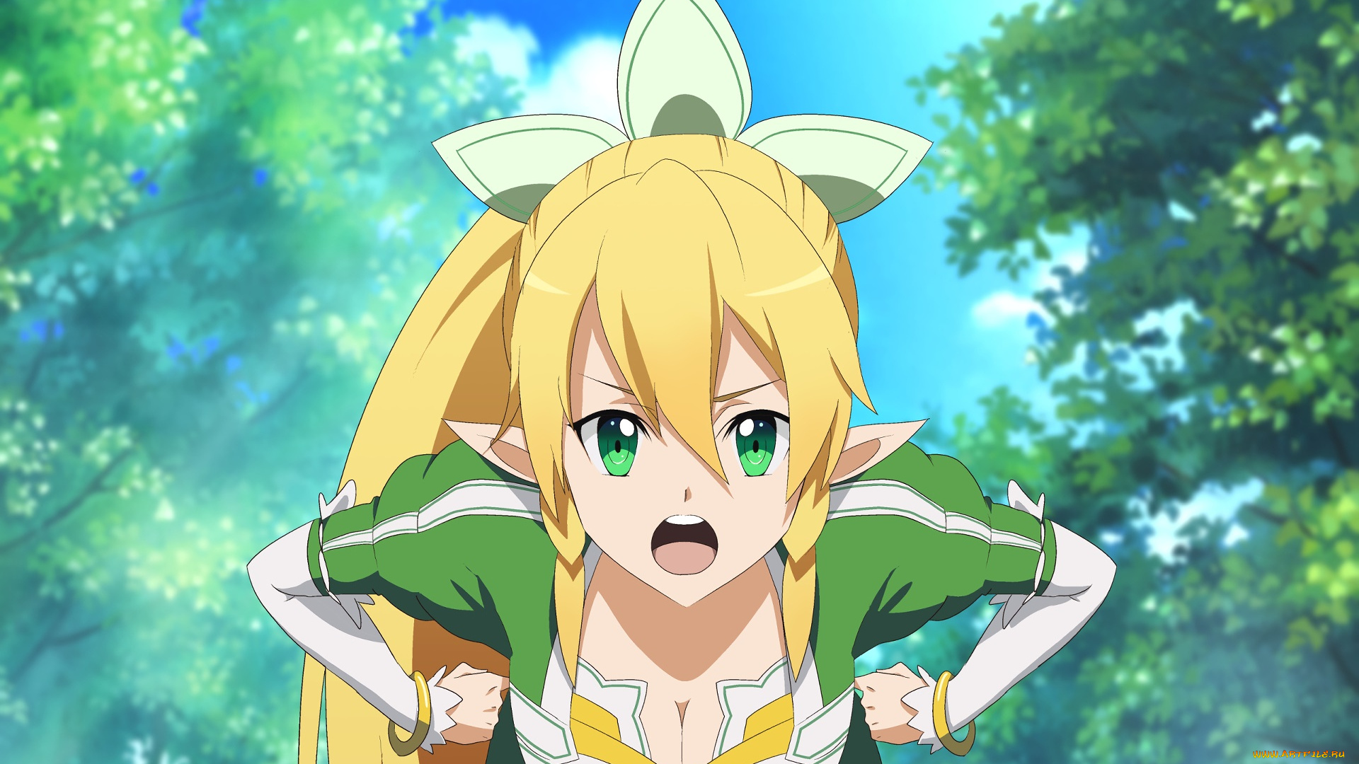 аниме, sword, art, online, фон, взгляд, девушка