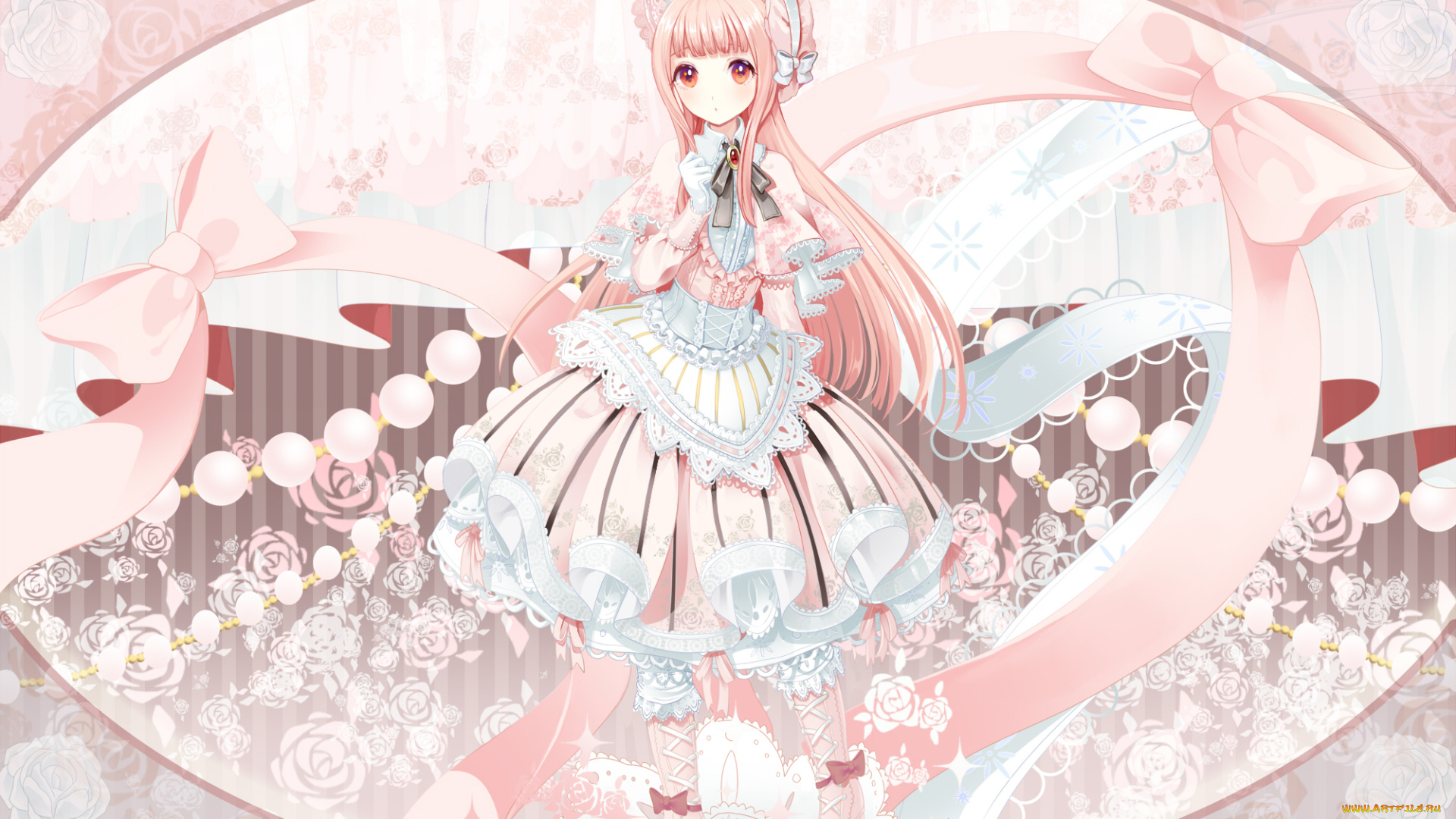 аниме, unknown, , другое, девушка, взгляд, фон