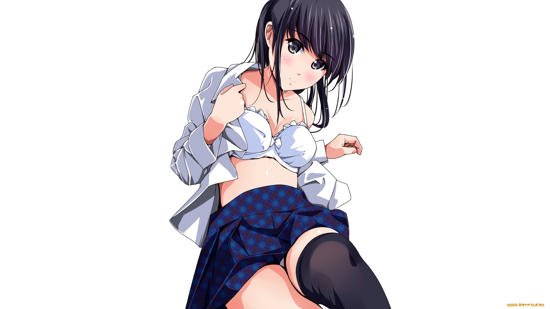 аниме, unknown, , другое, девушка, взгляд, фон