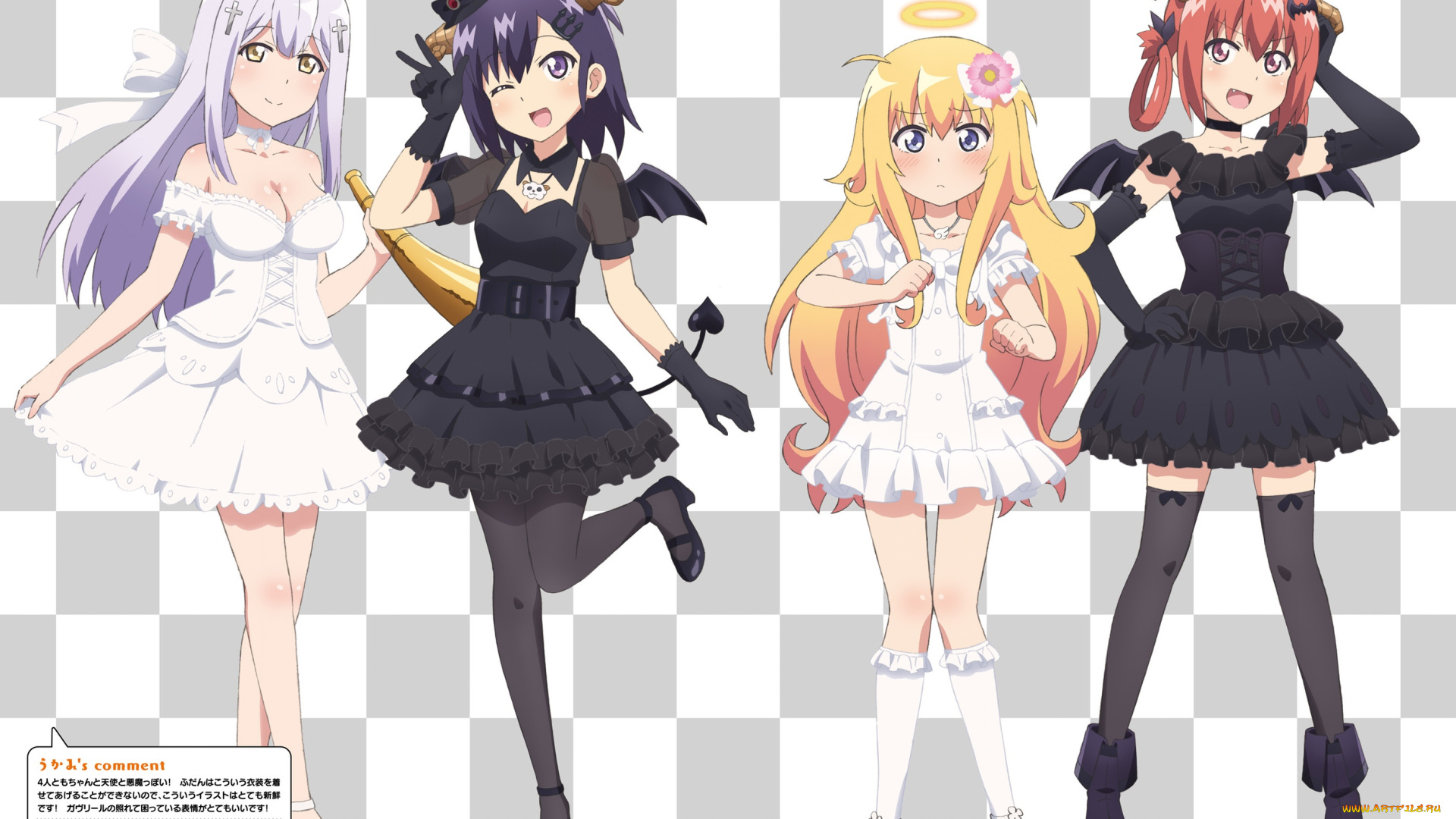 gabriel, dropout, аниме, фон, взгляд, девушки