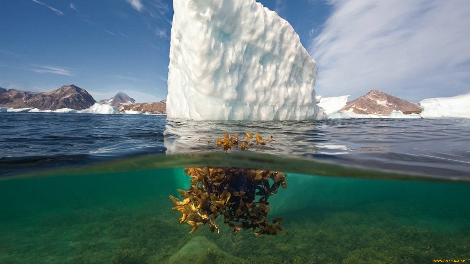 природа, айсберги, и, ледники, айсберг, океан
