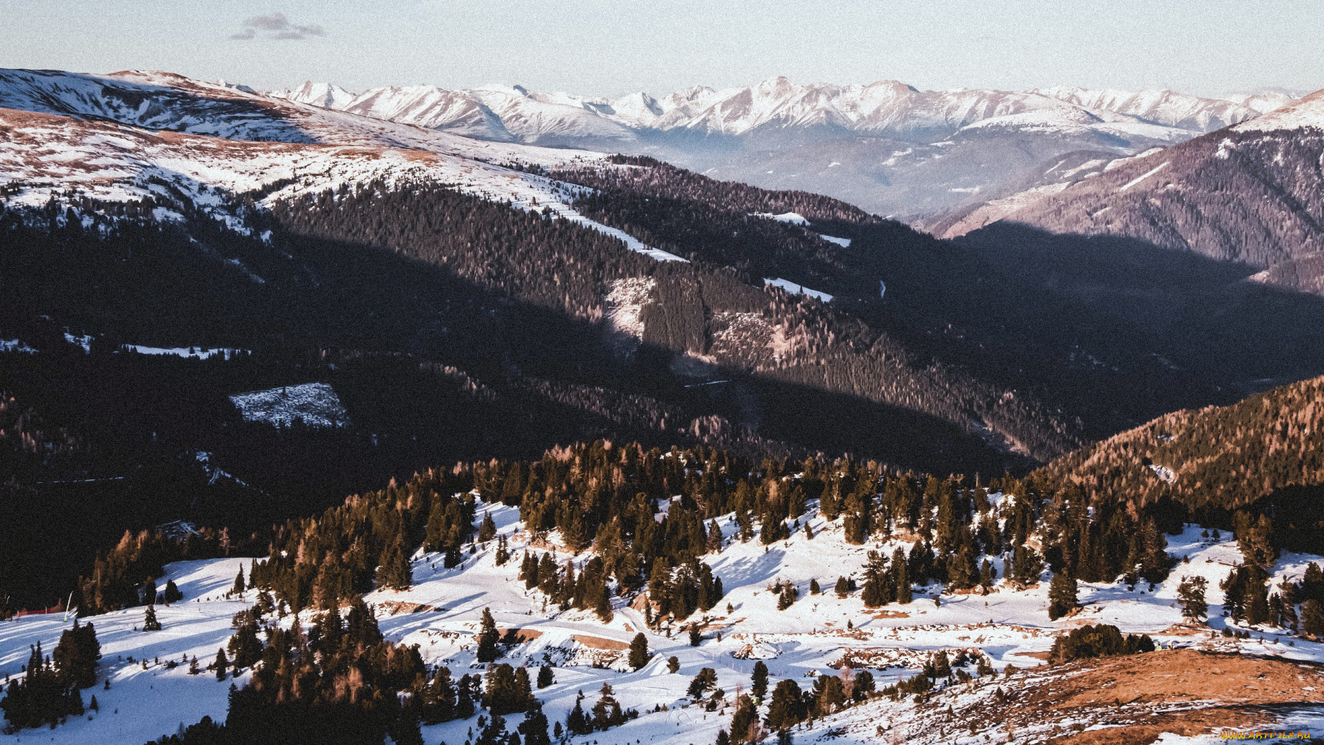 природа, горы, долина, вершины