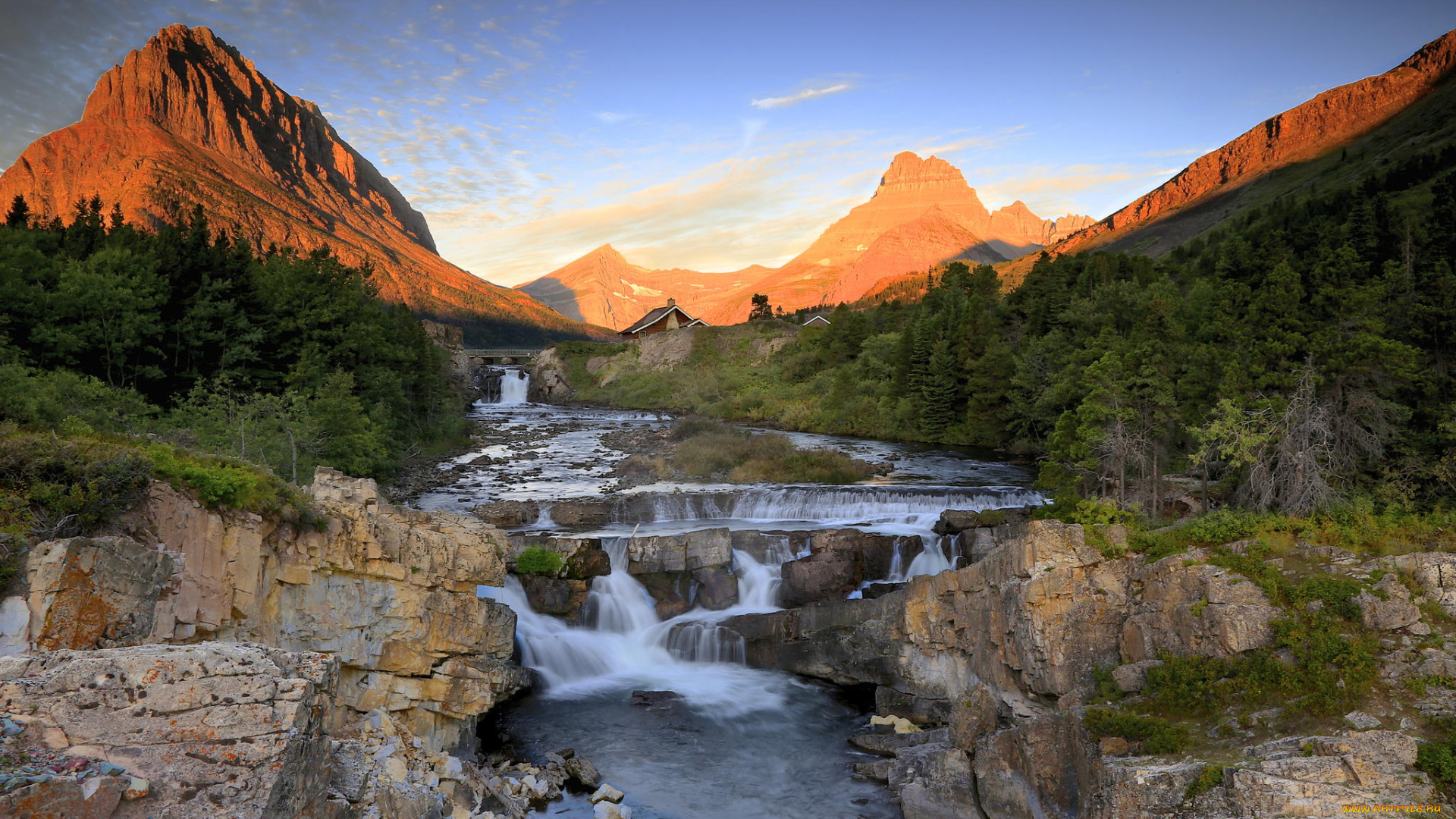 природа, реки, озера, горы, река, закат