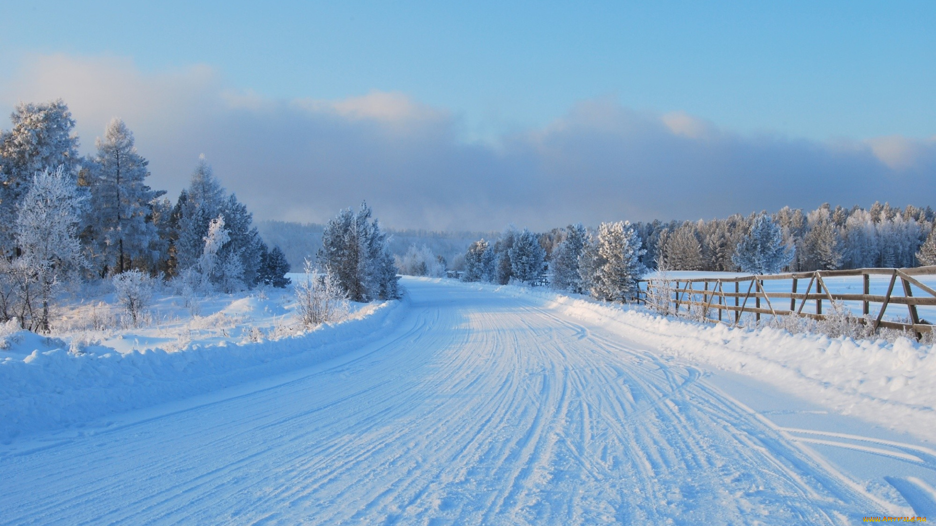 природа, зима, снег, деревья