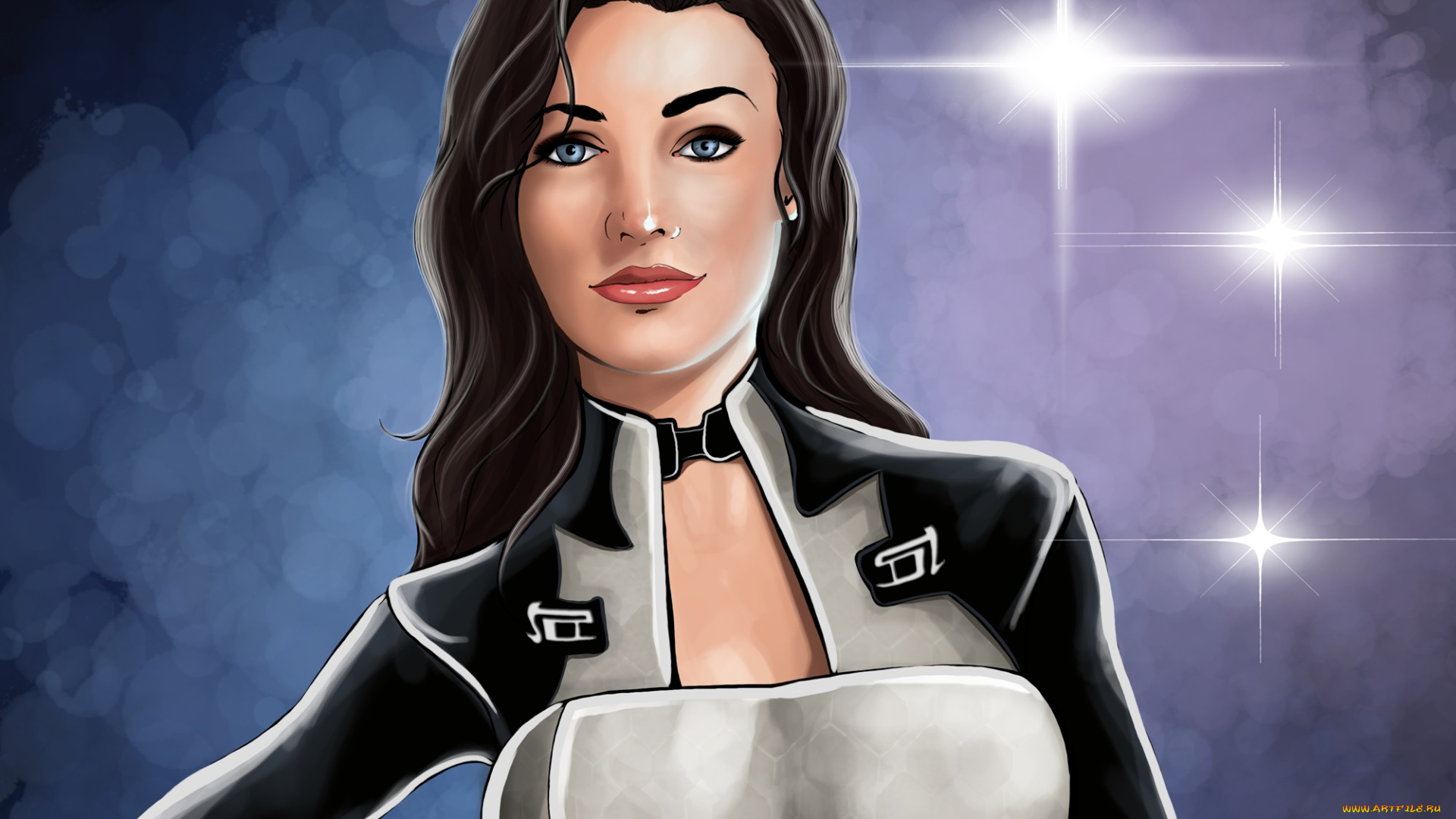 рисованное, люди, взгляд, девушка, фон