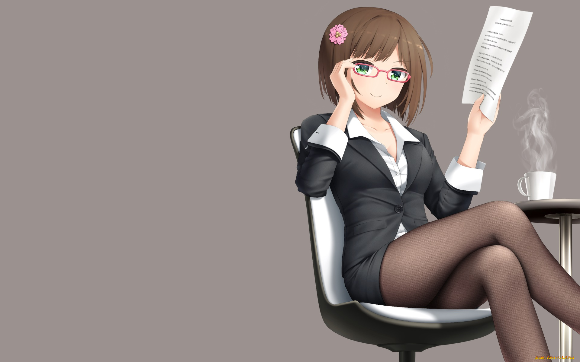 аниме, idolm@ster, девушка, взгляд, фон