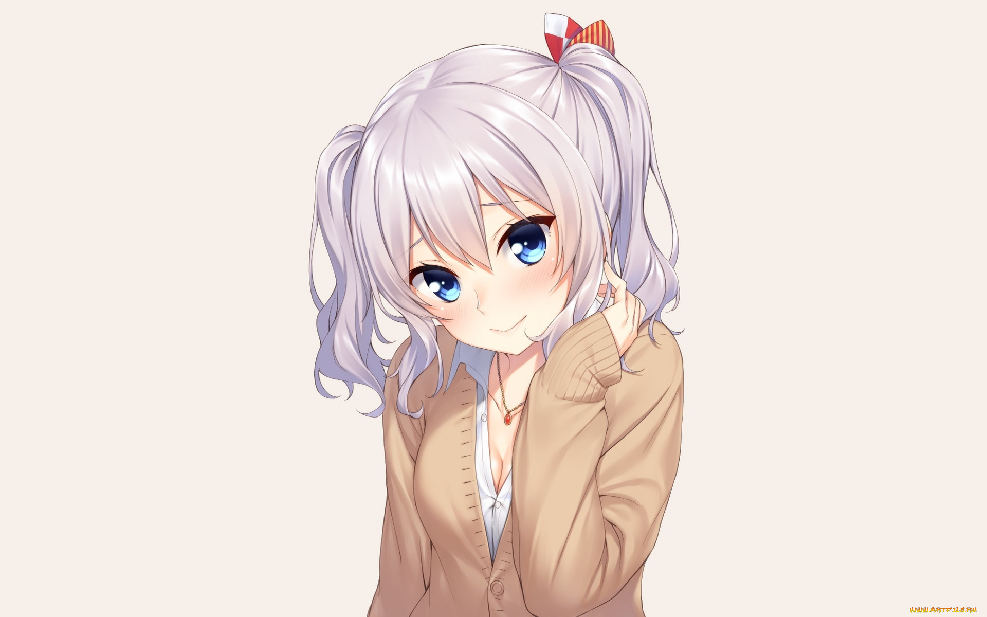 аниме, kantai, collection, девушка, взгляд, фон