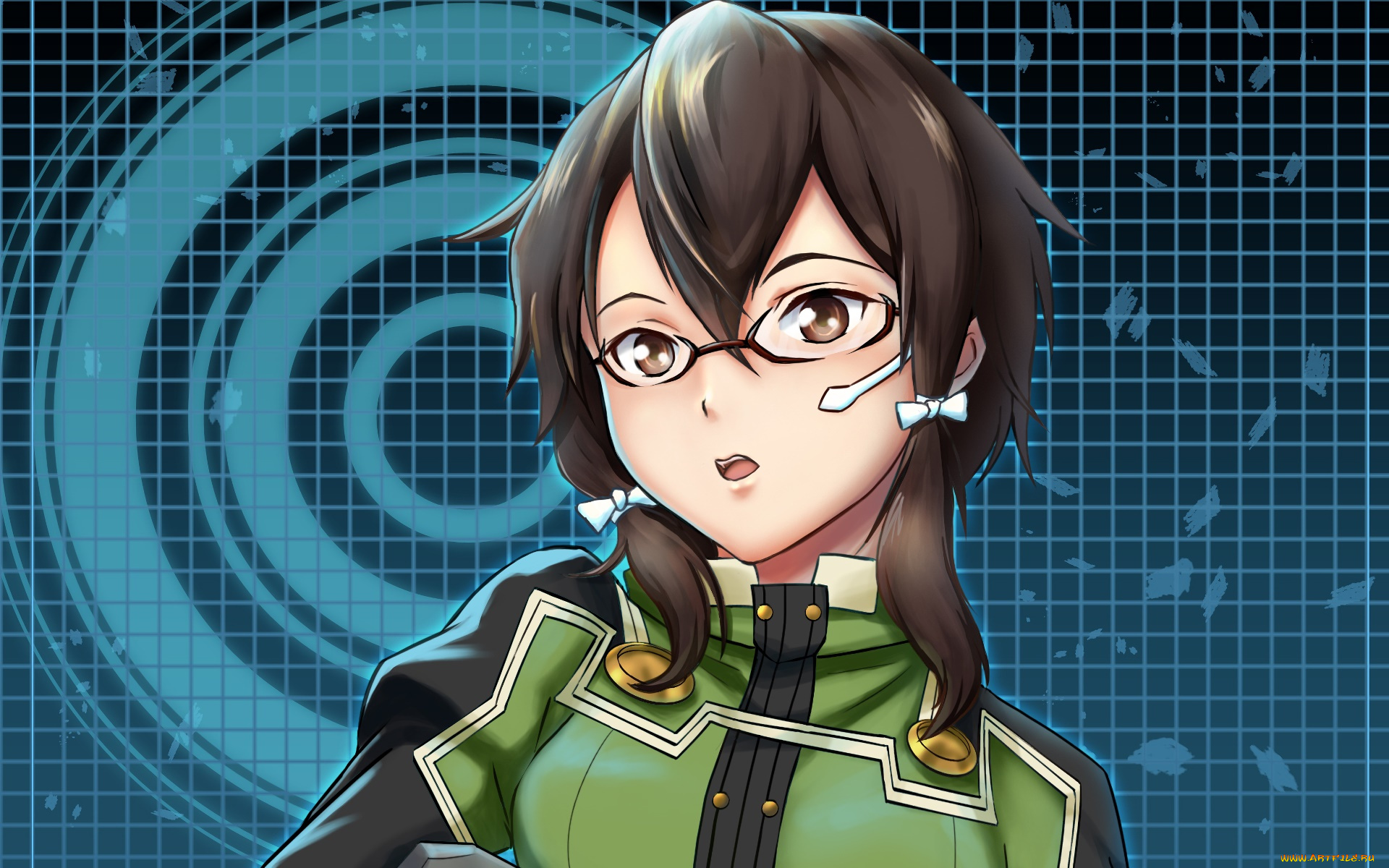 аниме, sword, art, online, девушка, взгляд, фон