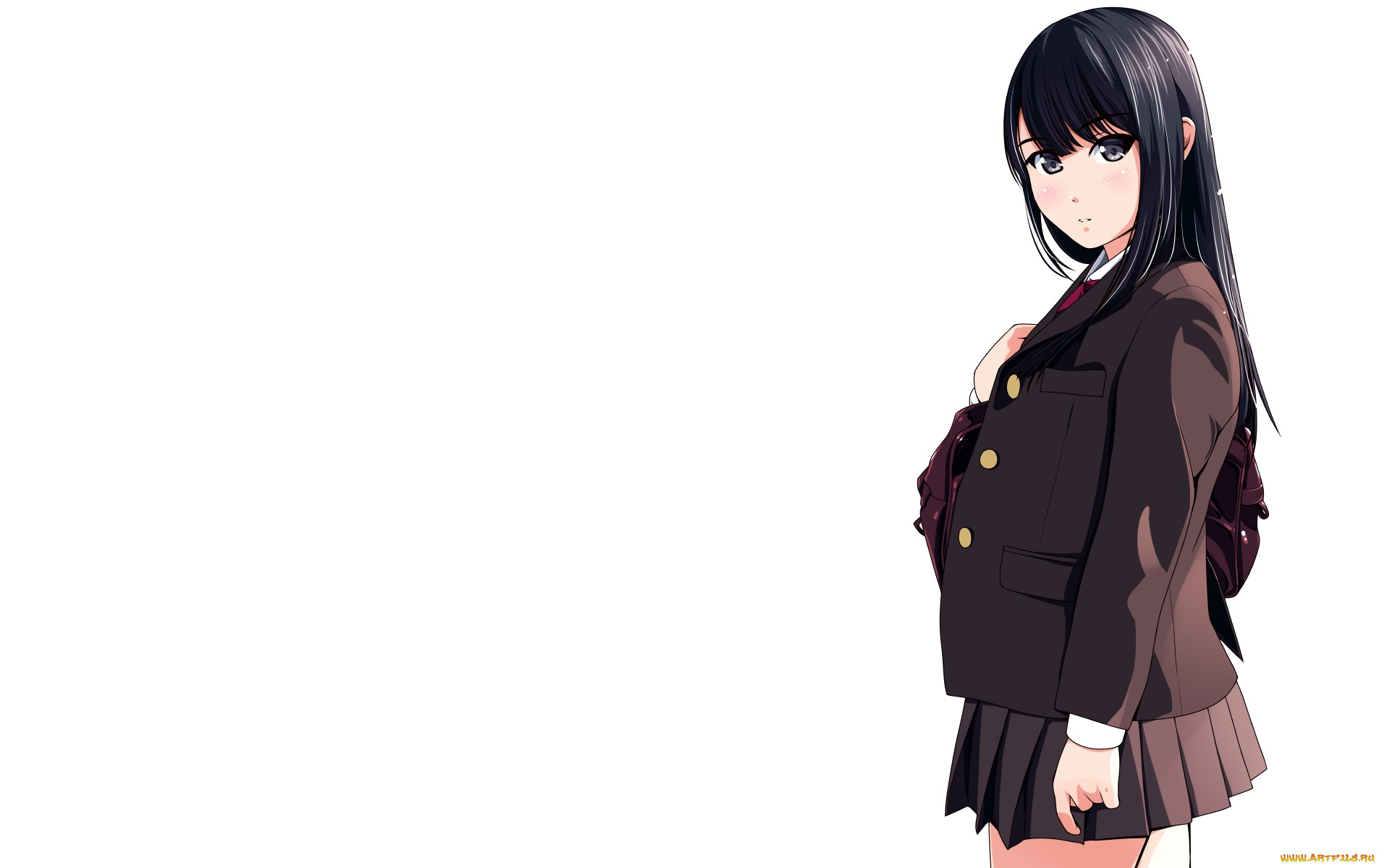 аниме, unknown, , другое, девушка, взгляд, фон