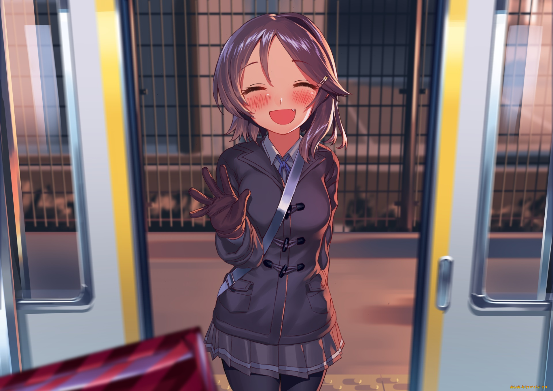 аниме, kantai, collection, девушка, взгляд, фон