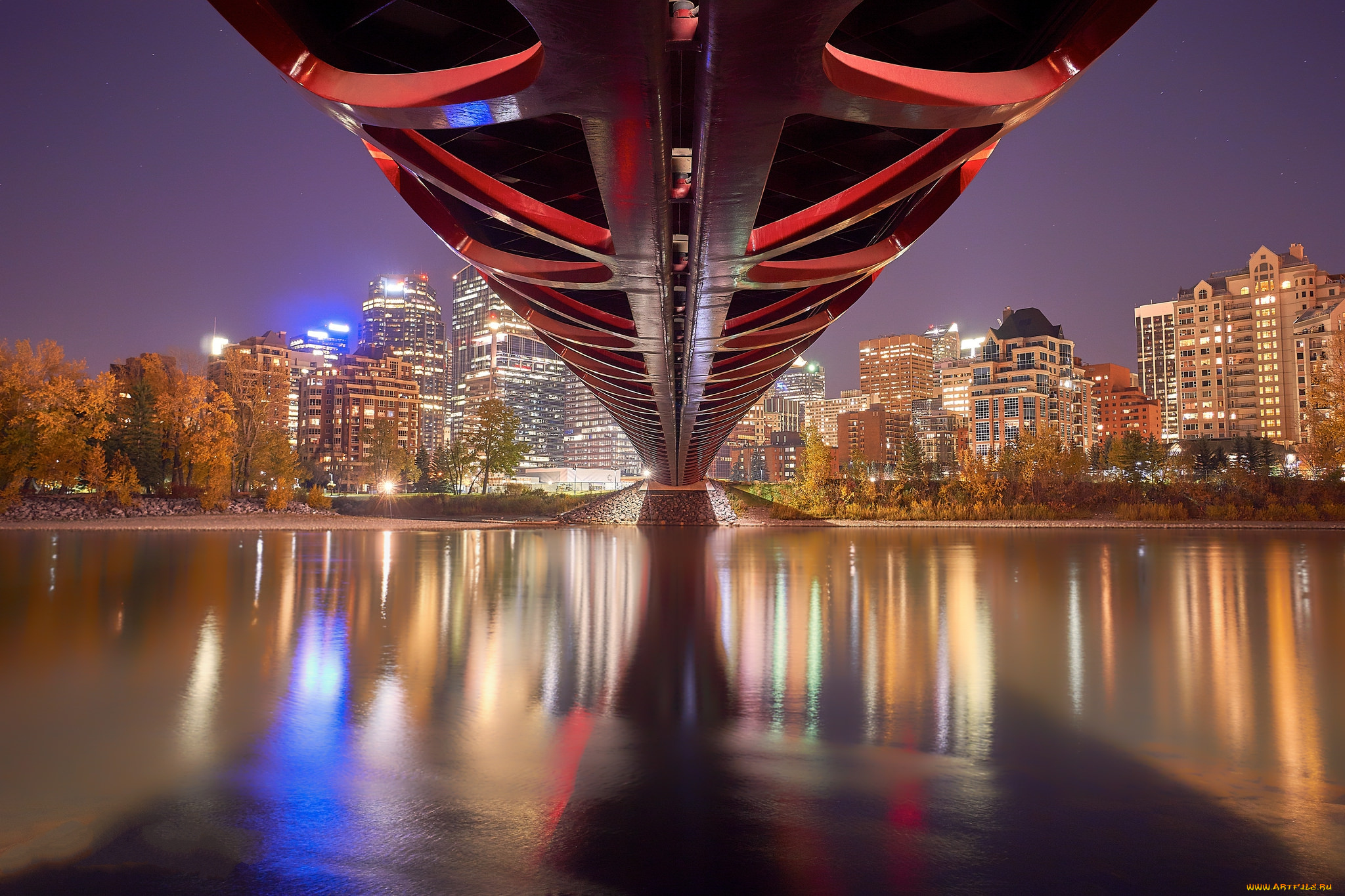 calgary, , ab, , canada, города, -, огни, ночного, города, огни, ночь