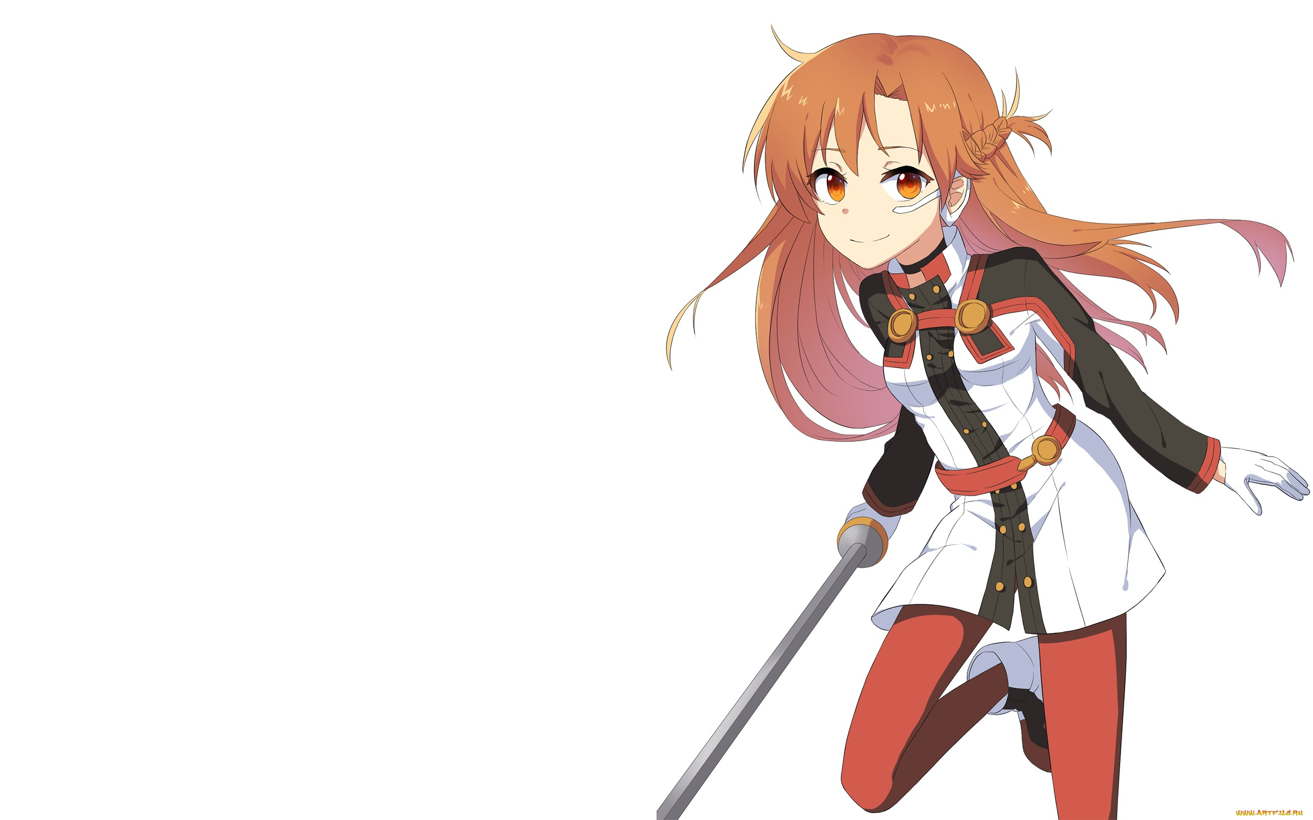 аниме, sword, art, online, девушка, взгляд, фон