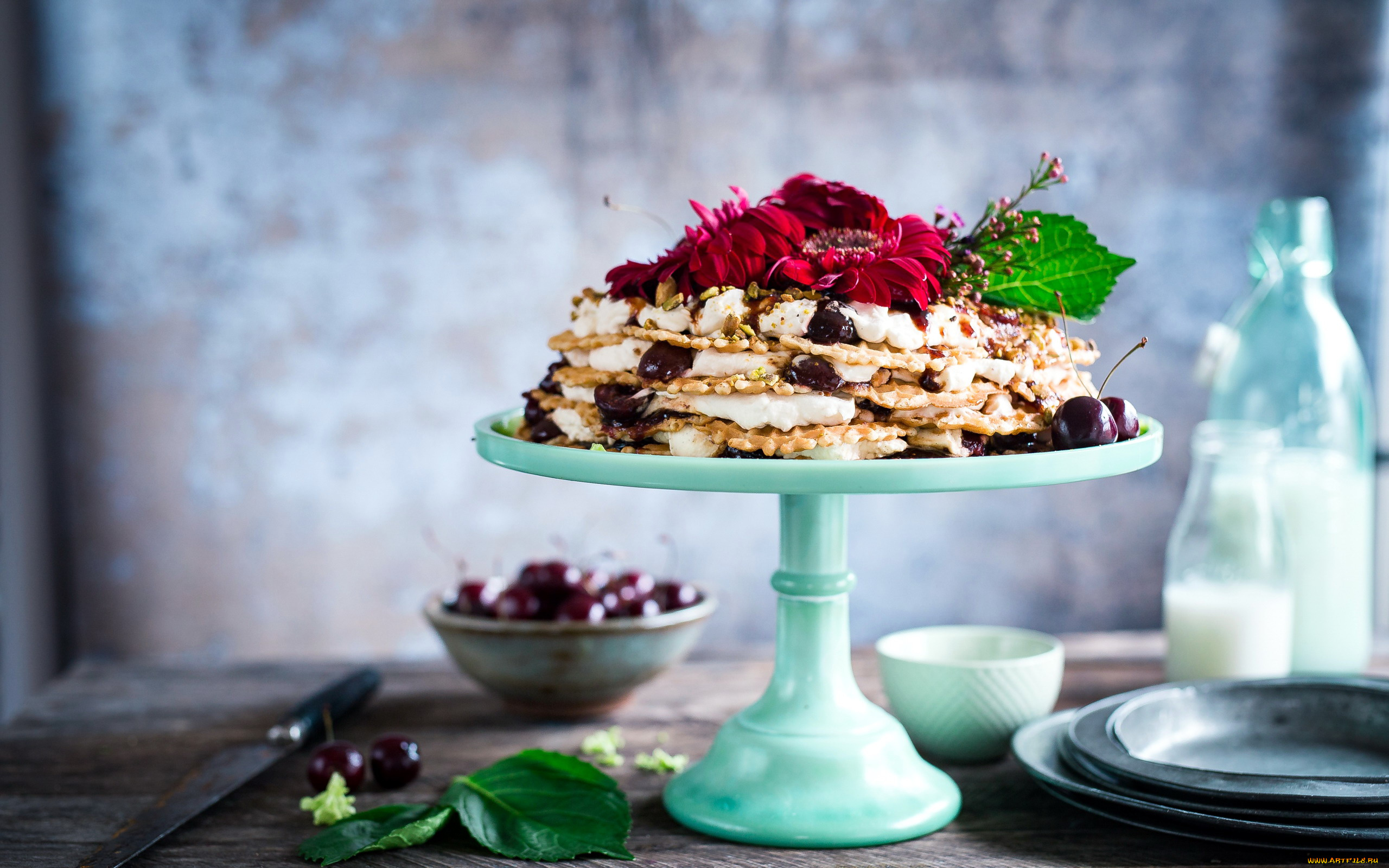 еда, пирожные, , кексы, , печенье, вишни