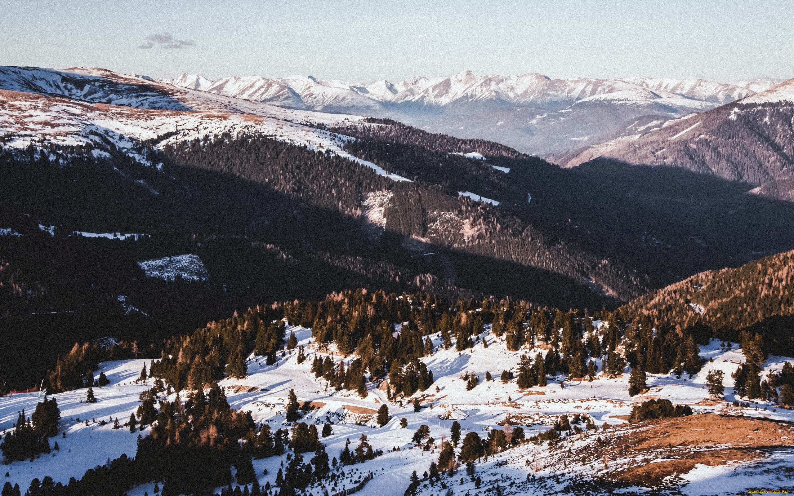 природа, горы, долина, вершины