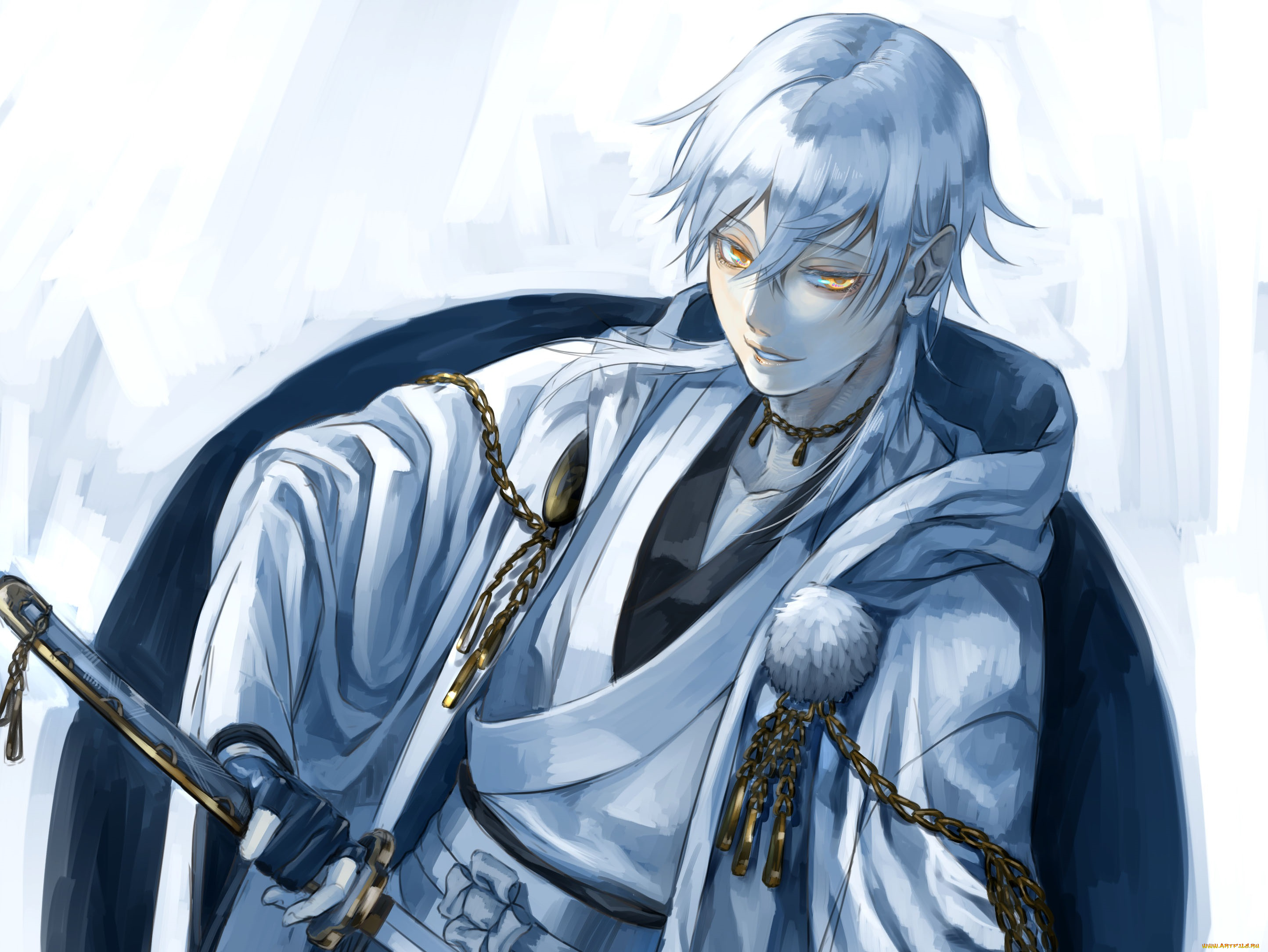 аниме, touken, ranbu, tsurumaru, kuninaga