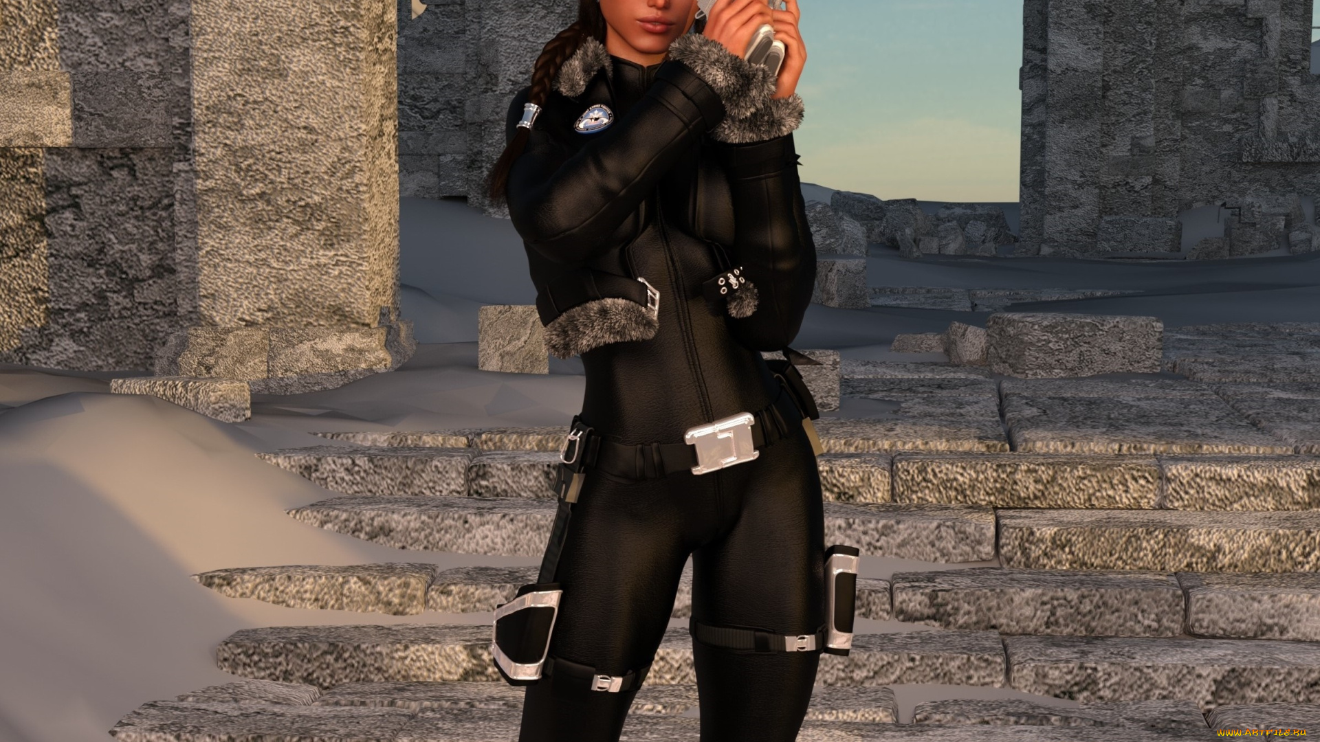 3д, графика, фантазия, , fantasy, девушка, взгляд, фон