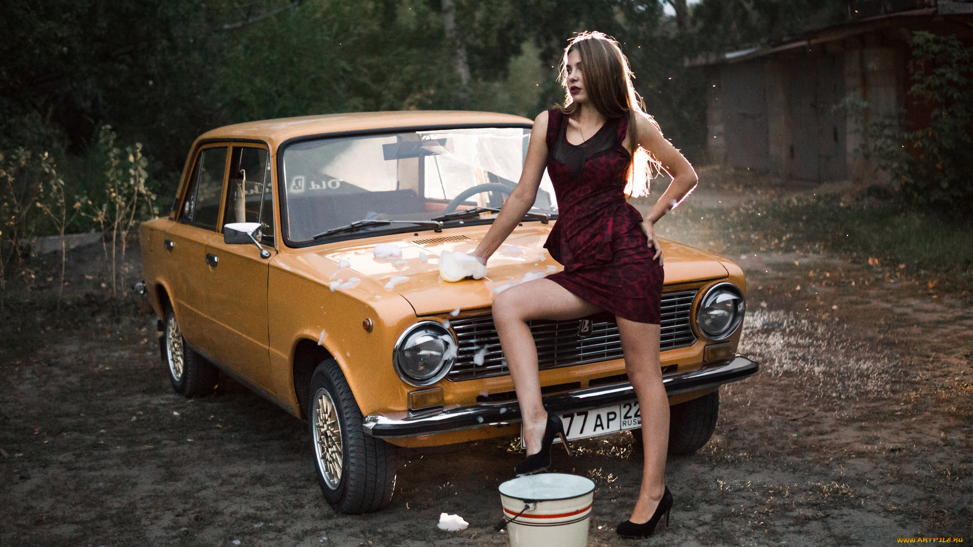 автомобили, -авто, с, девушками, лада, 2101