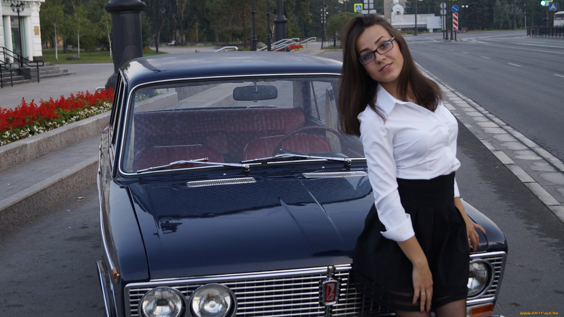 автомобили, -авто, с, девушками, лада, 2103