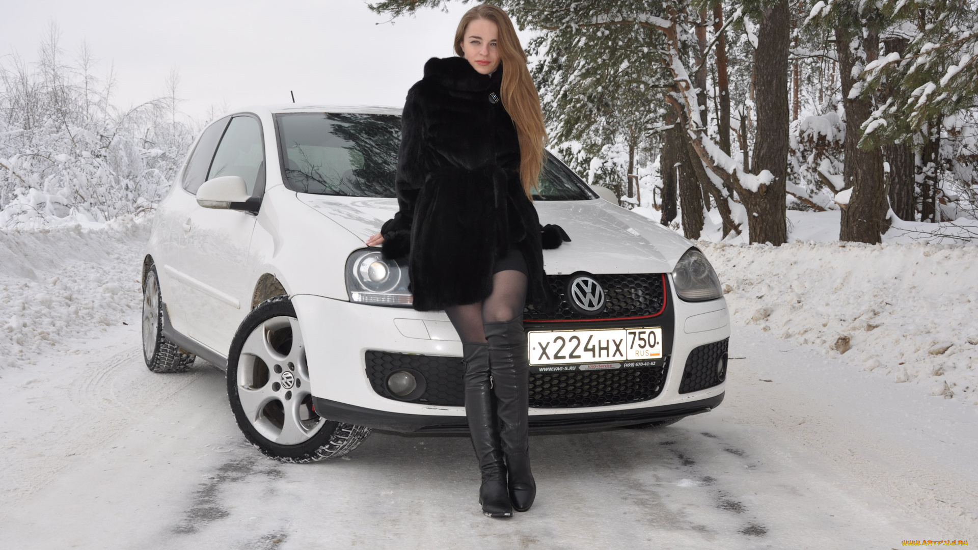 автомобили, -авто, с, девушками, volkswagen, golf