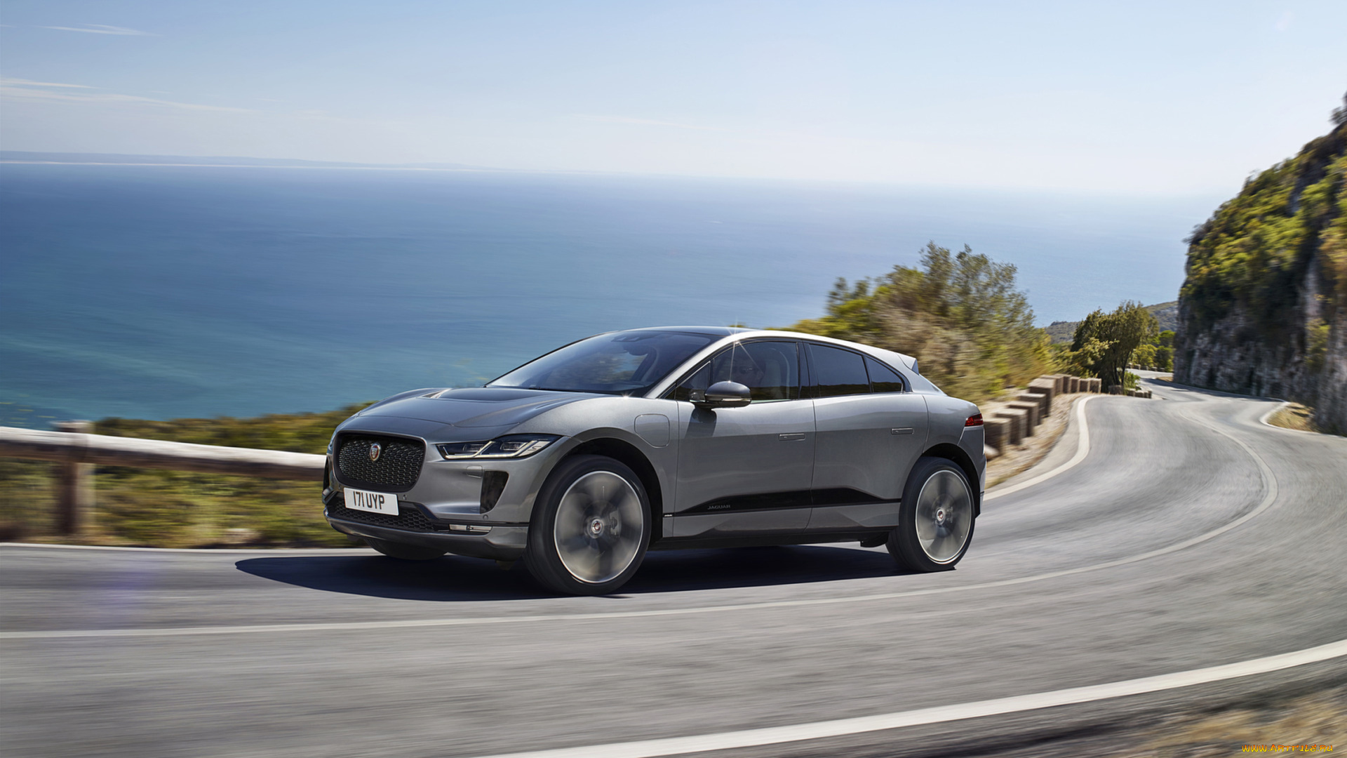 jaguar, i-pace, 2019, автомобили, jaguar, i-pace, 2019, серый, металлик