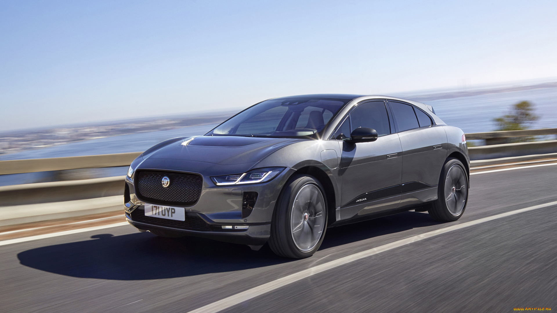 jaguar, i-pace, 2019, автомобили, jaguar, i-pace, 2019, серый, металлик