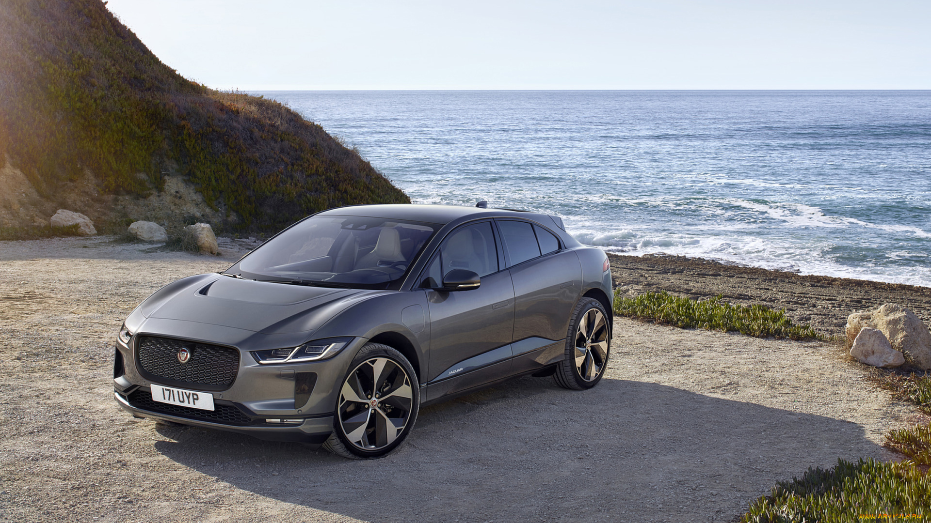 jaguar, i-pace, 2019, автомобили, jaguar, i-pace, 2019, серый, металлик
