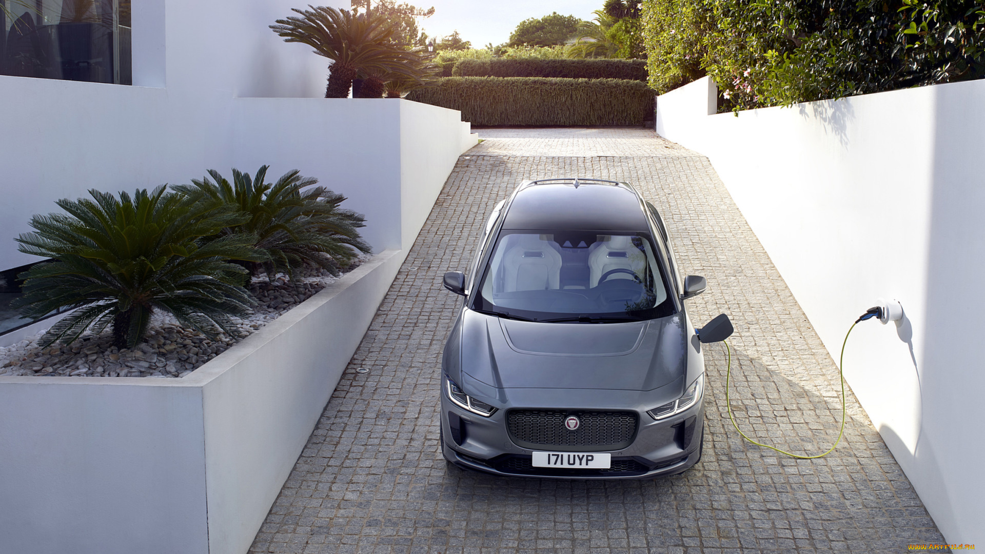 jaguar, i-pace, 2019, автомобили, jaguar, i-pace, 2019, серый, металлик