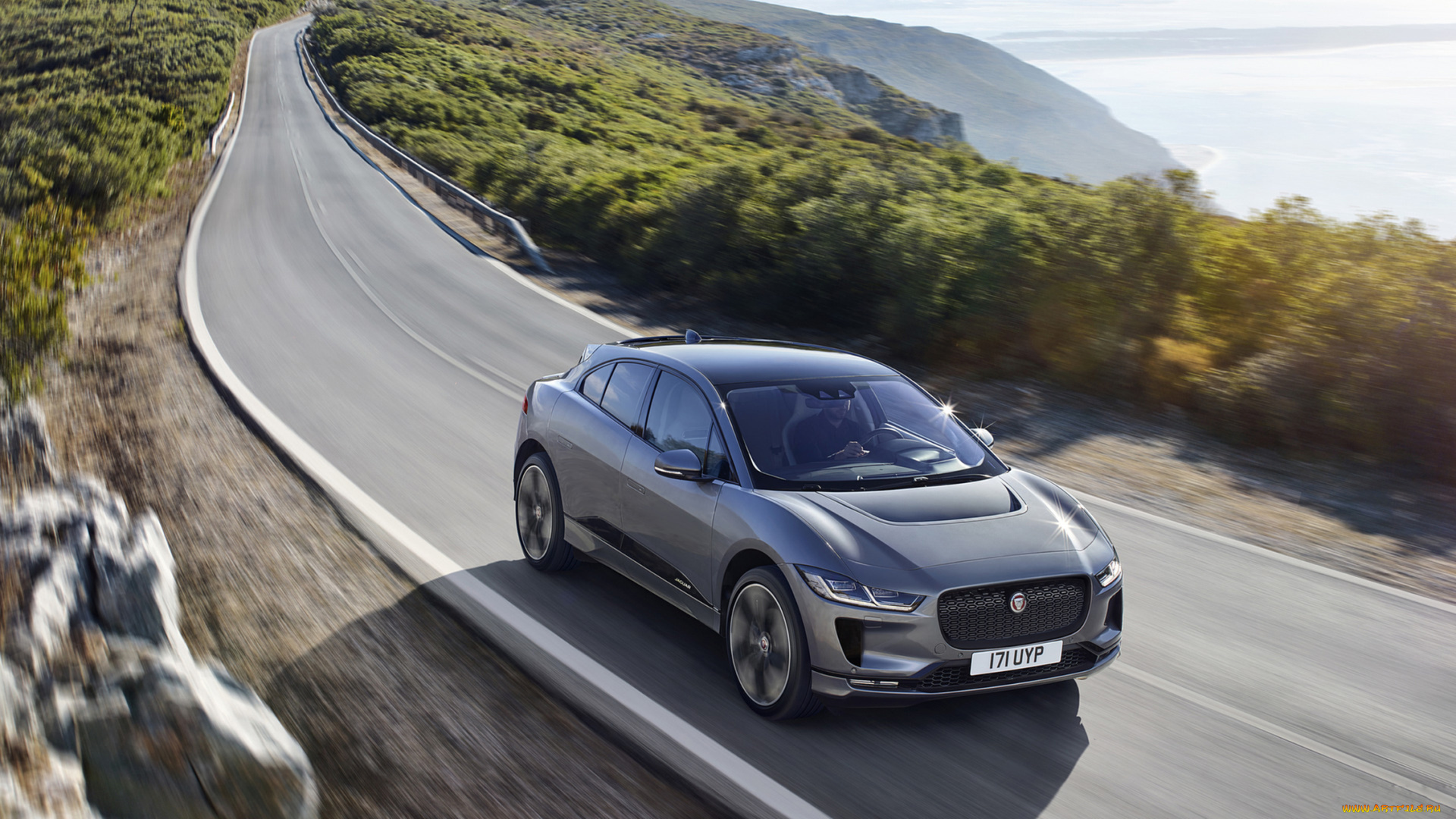jaguar, i-pace, 2019, автомобили, jaguar, i-pace, 2019, серый, металлик